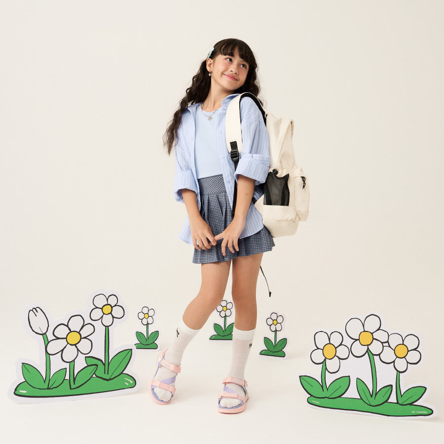 Sandal trẻ em Little 8 quai xoay hồng