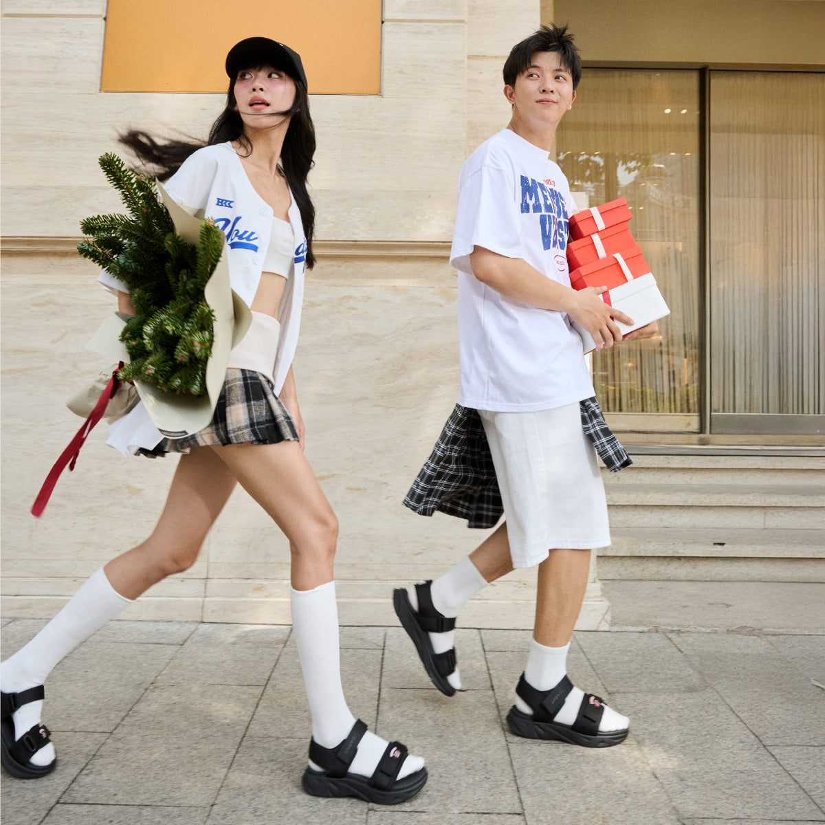 Sandal F8M thun họa tiết số 10 đen