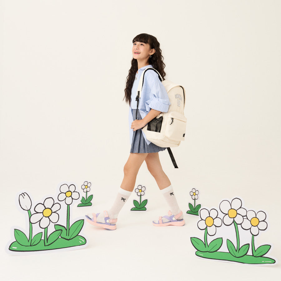 Sandal trẻ em Little 8 quai xoay hồng