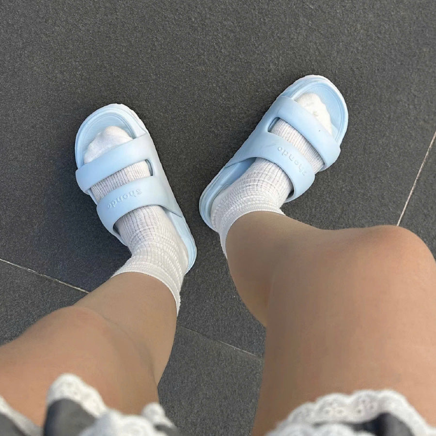 Dép bánh mì Trendy 4 quai nhựa xanh