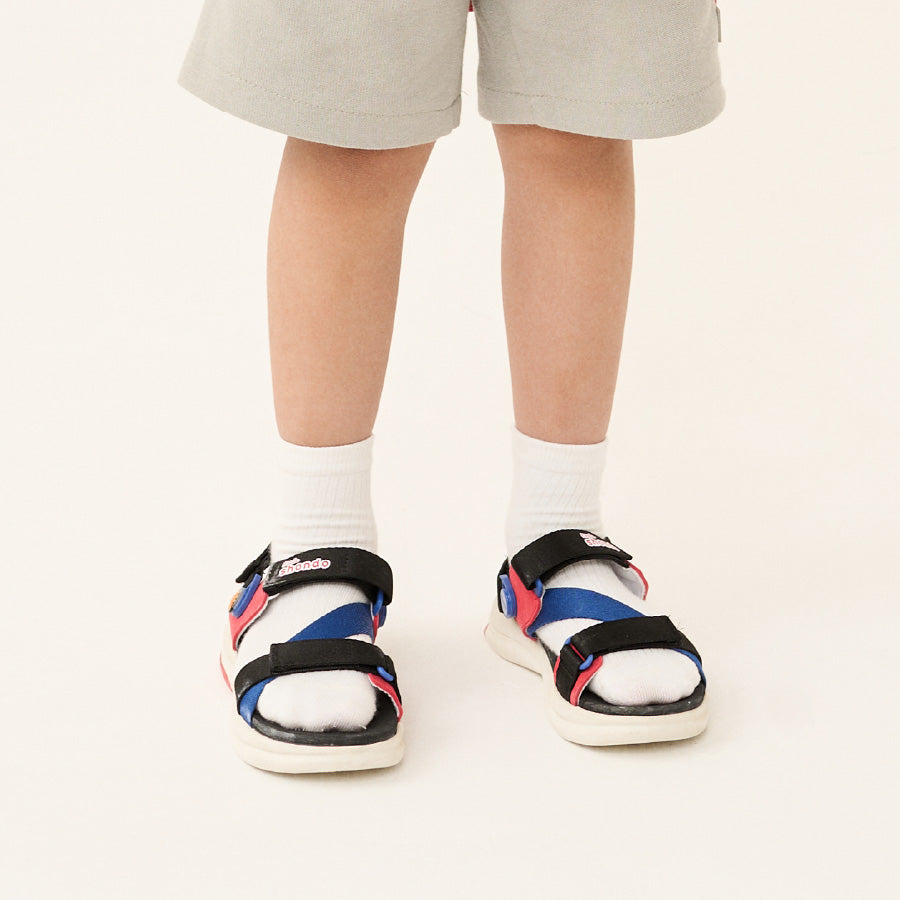 Sandal trẻ em Little 8 quai xoay đen