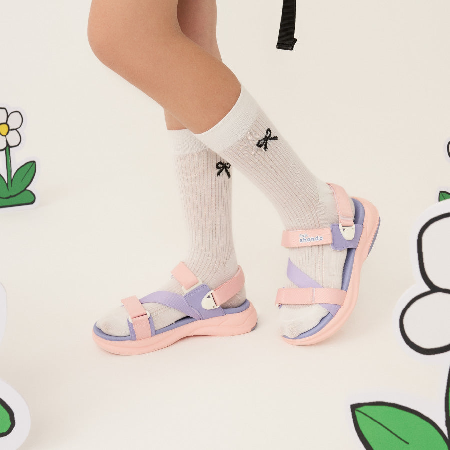 Sandal trẻ em Little 8 quai xoay hồng