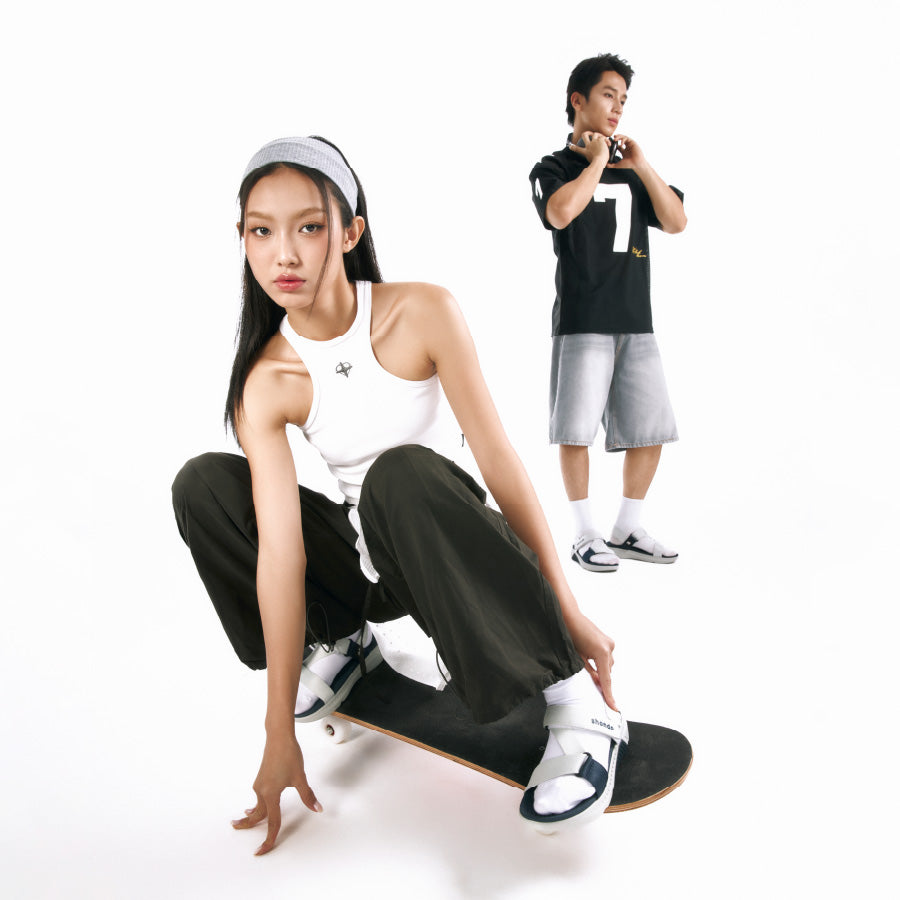 Sandal nam nữ F7R xám rêu xanh dương