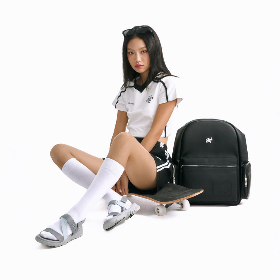 Sandals F6 sport đế xám phối quai xanh da trời