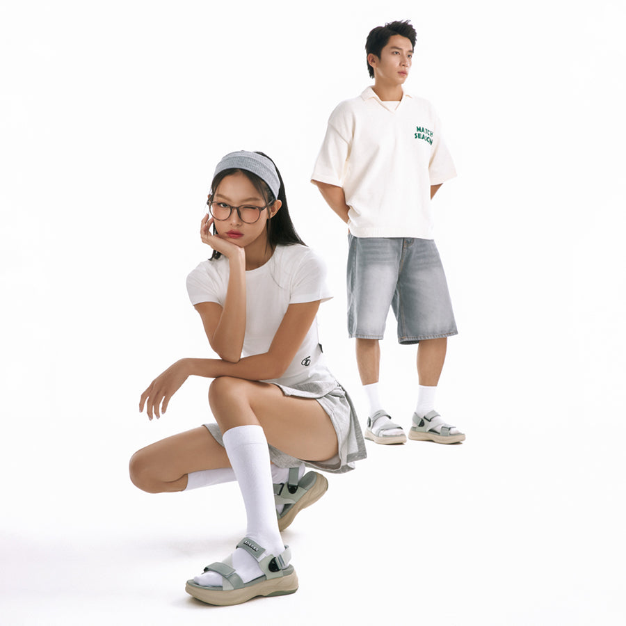 Sandal nam nữ F8B quai xoay xanh mint
