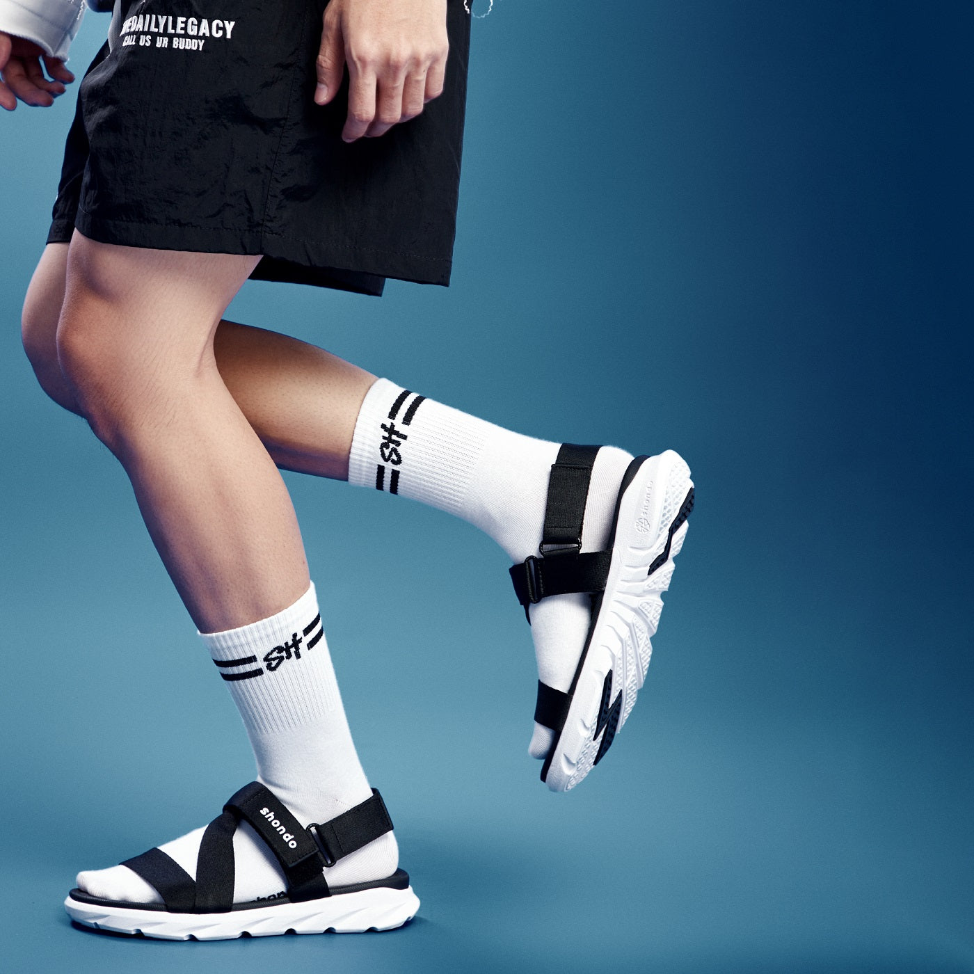 Sandals F6 sport full đen đế trắng