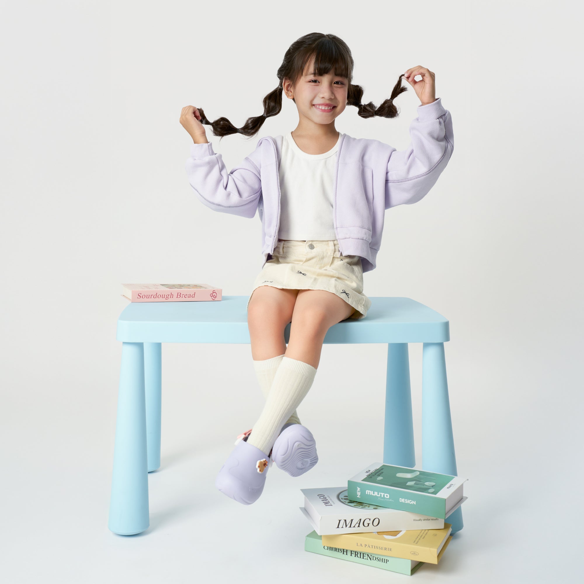 Clog Little Suke bé gái nhựa đúc tím