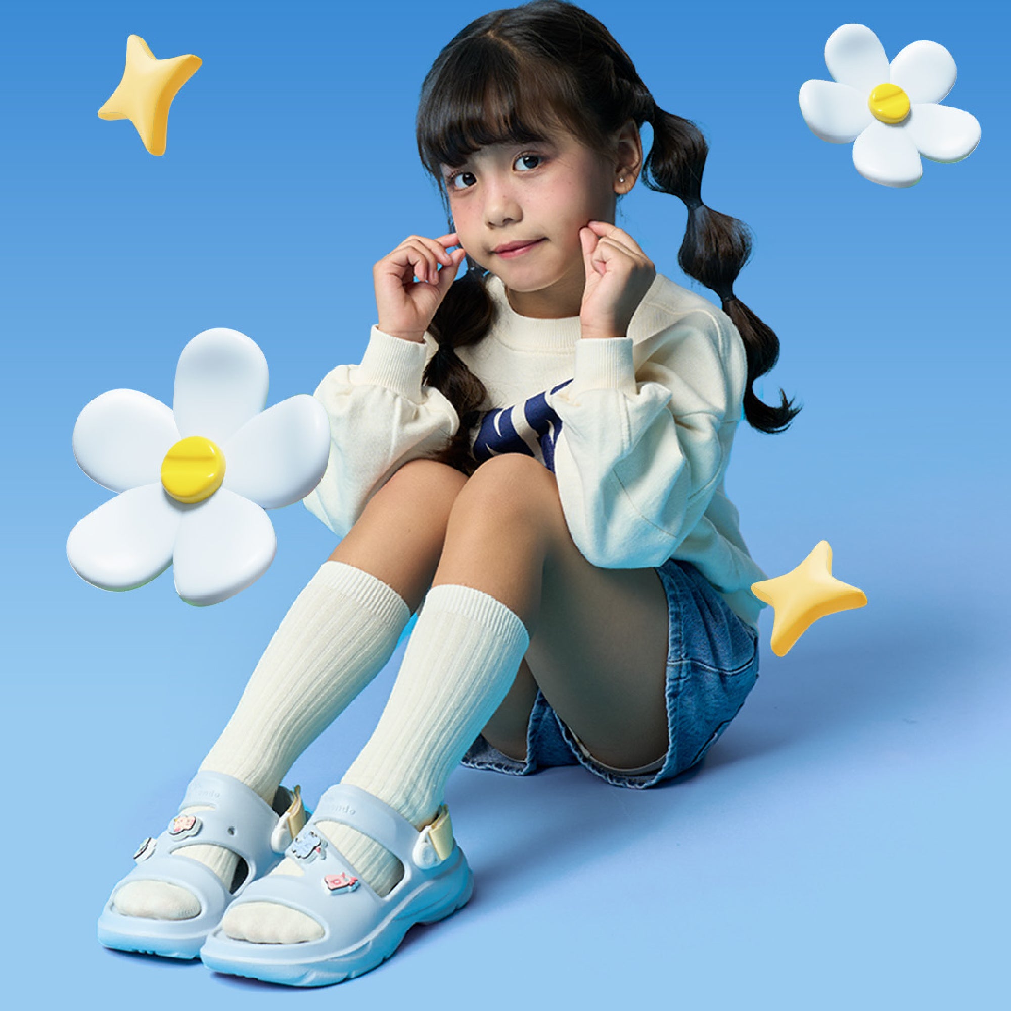 Sandal FX bé gái nhựa đúc xanh trời