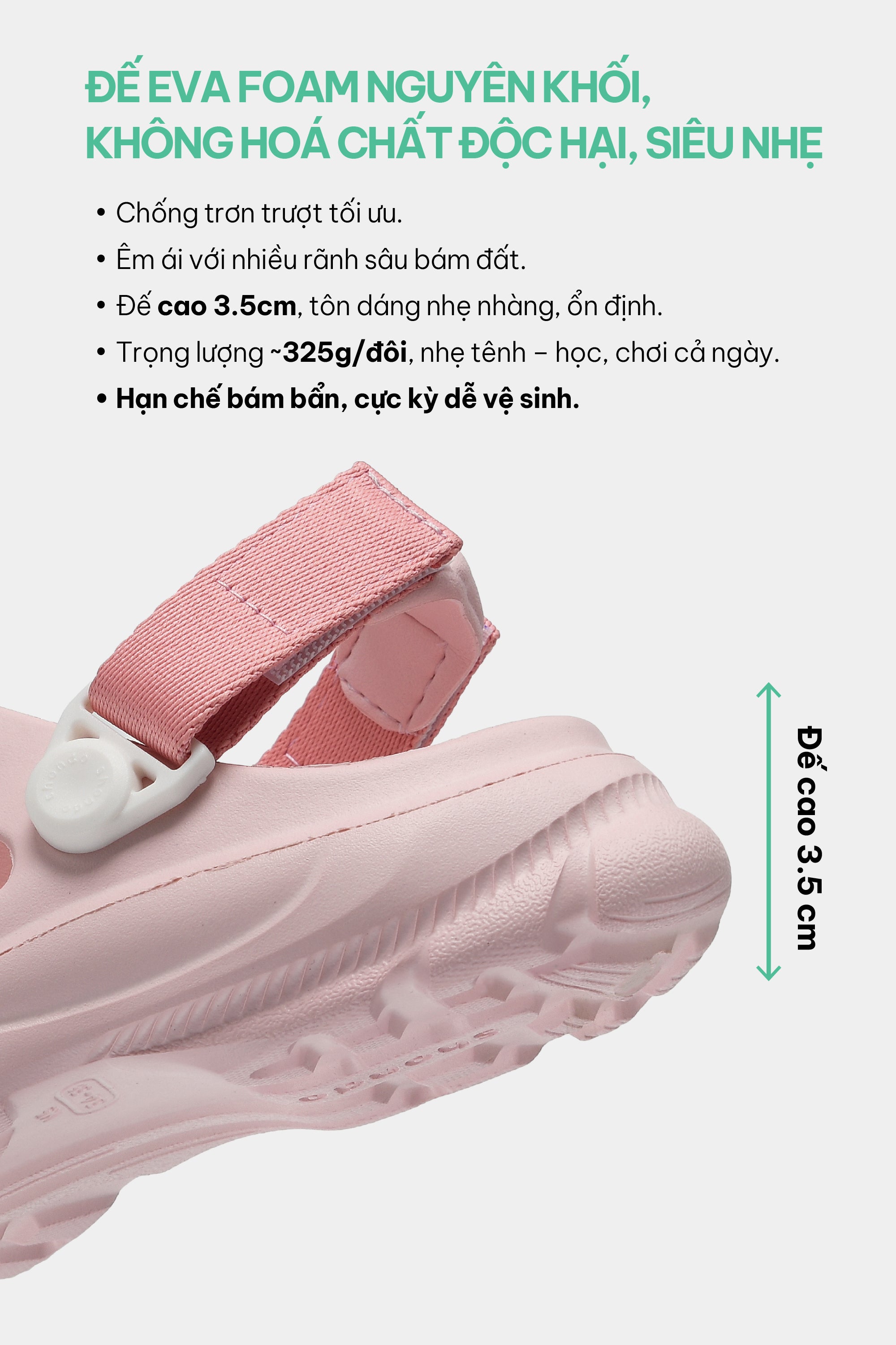 Sandal FX bé gái nhựa đúc hồng