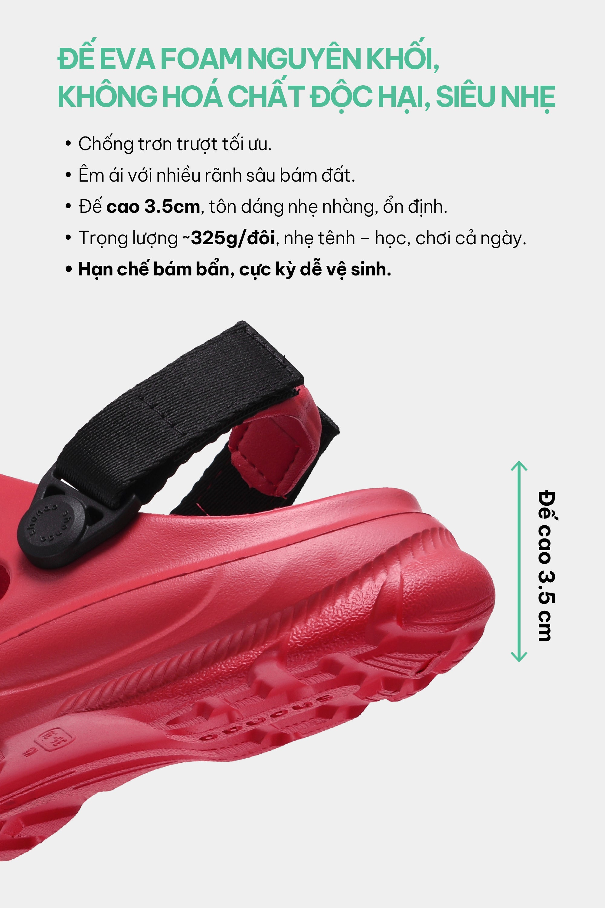 Sandal FX bé trai nhựa đúc đỏ