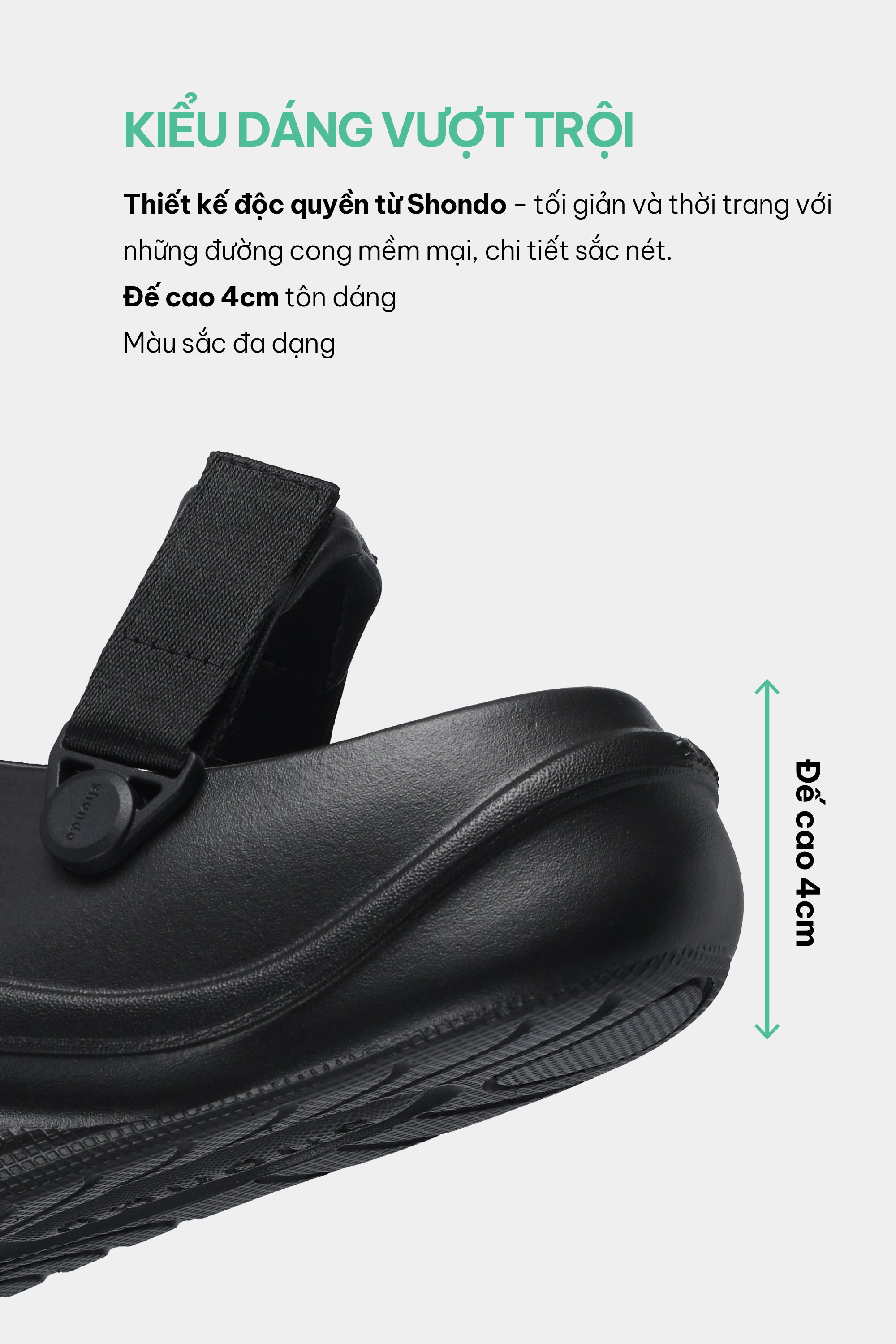 Clog SUKE nhựa đúc nam nữ đen