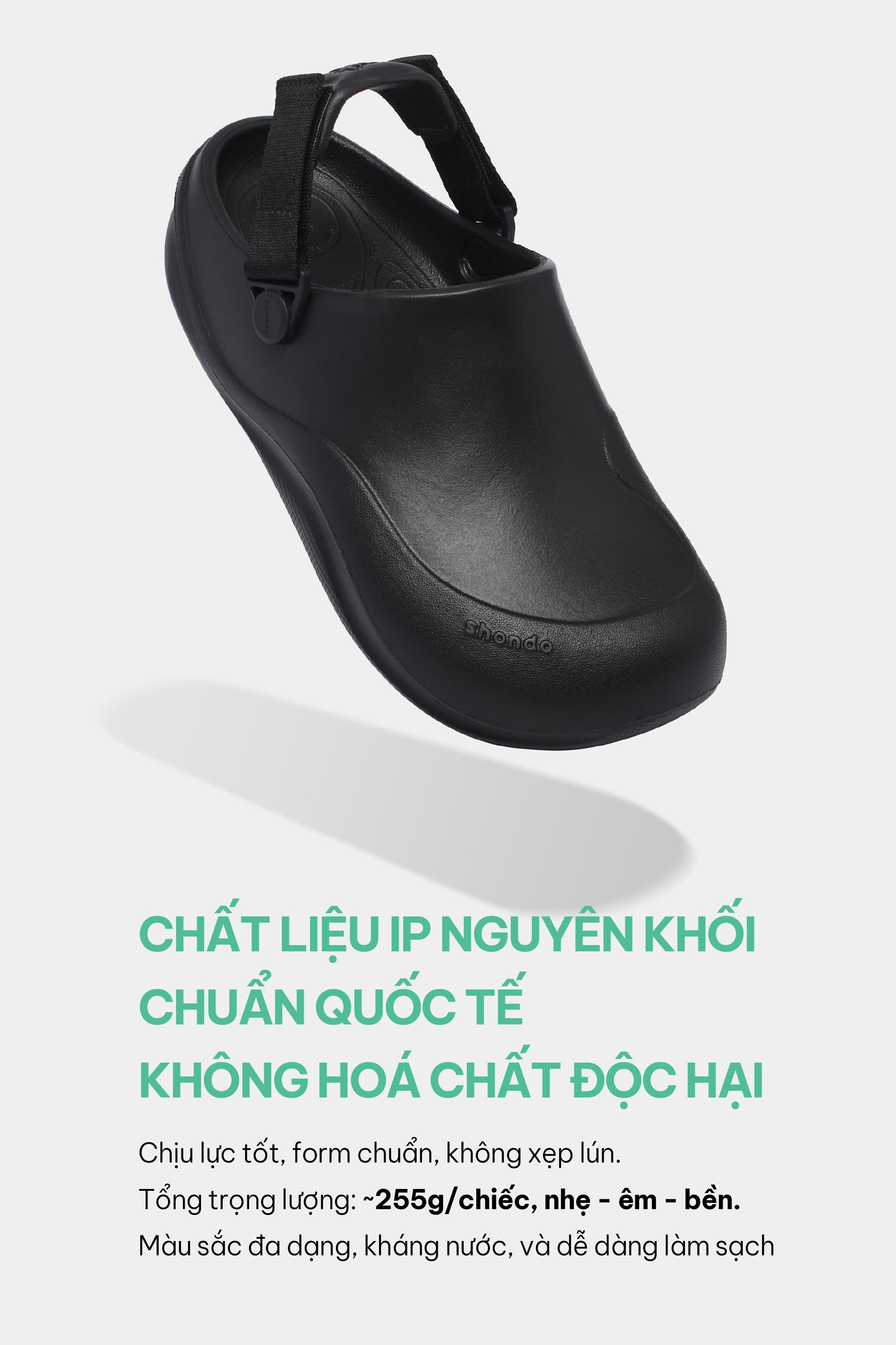 Clog SUKE nhựa đúc nam nữ đen