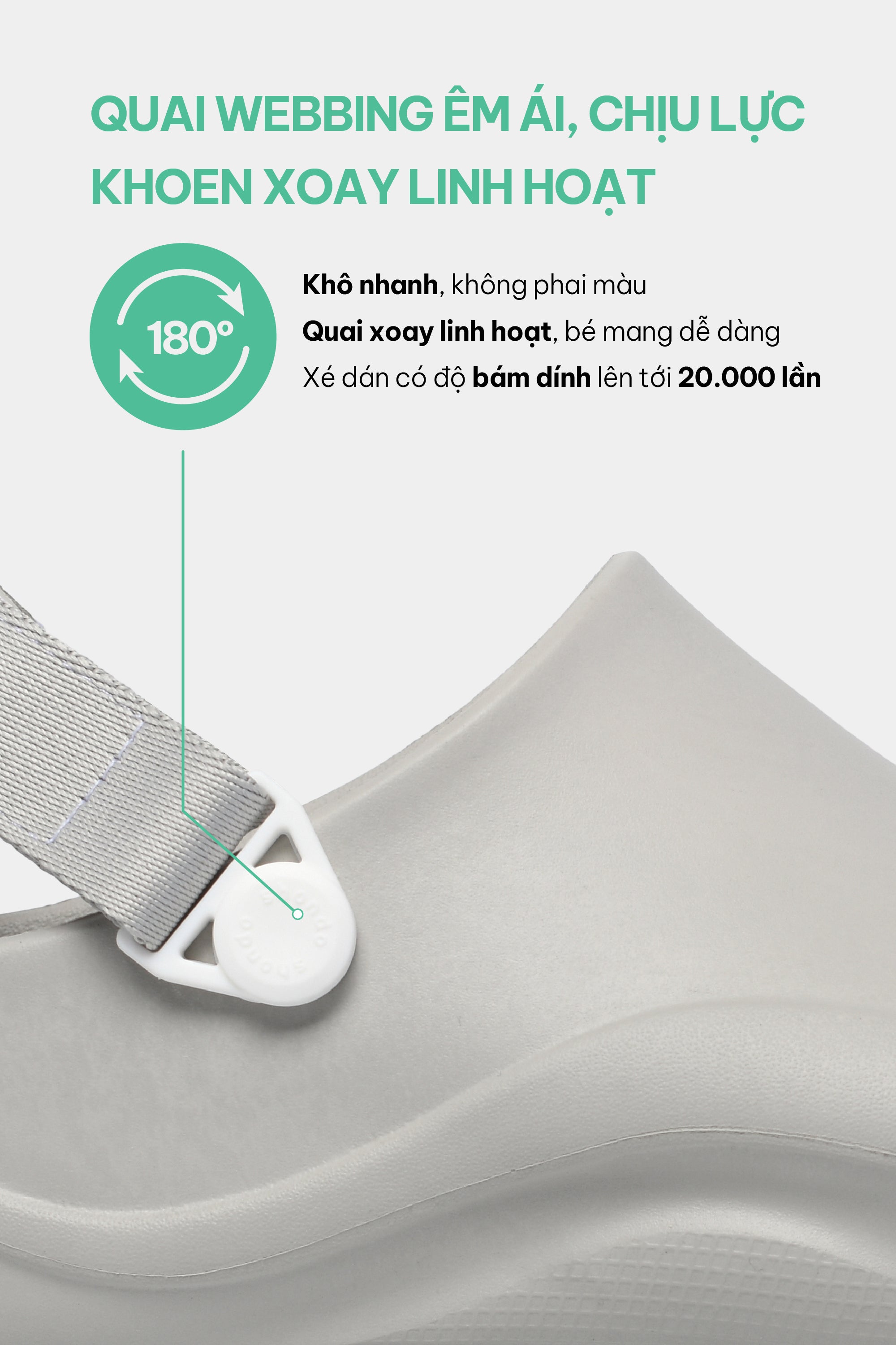 Clog SUKE nhựa đúc nam nữ xám