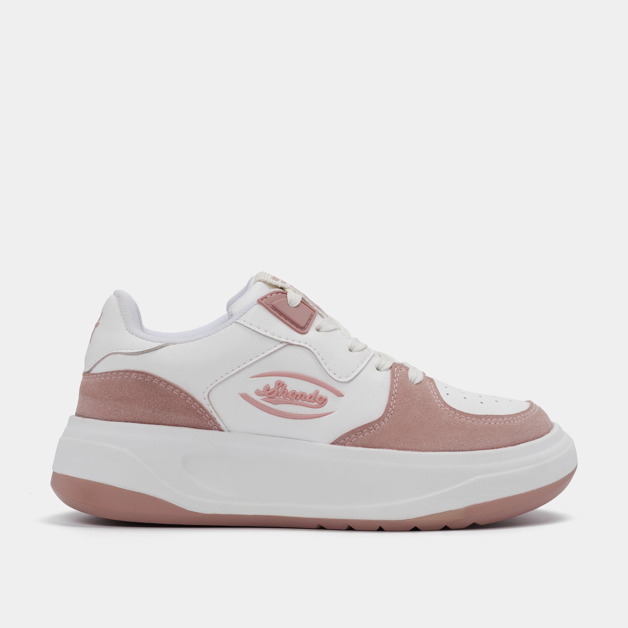 Giày sneaker Class 2 logo Shondo nữ trắng hồng