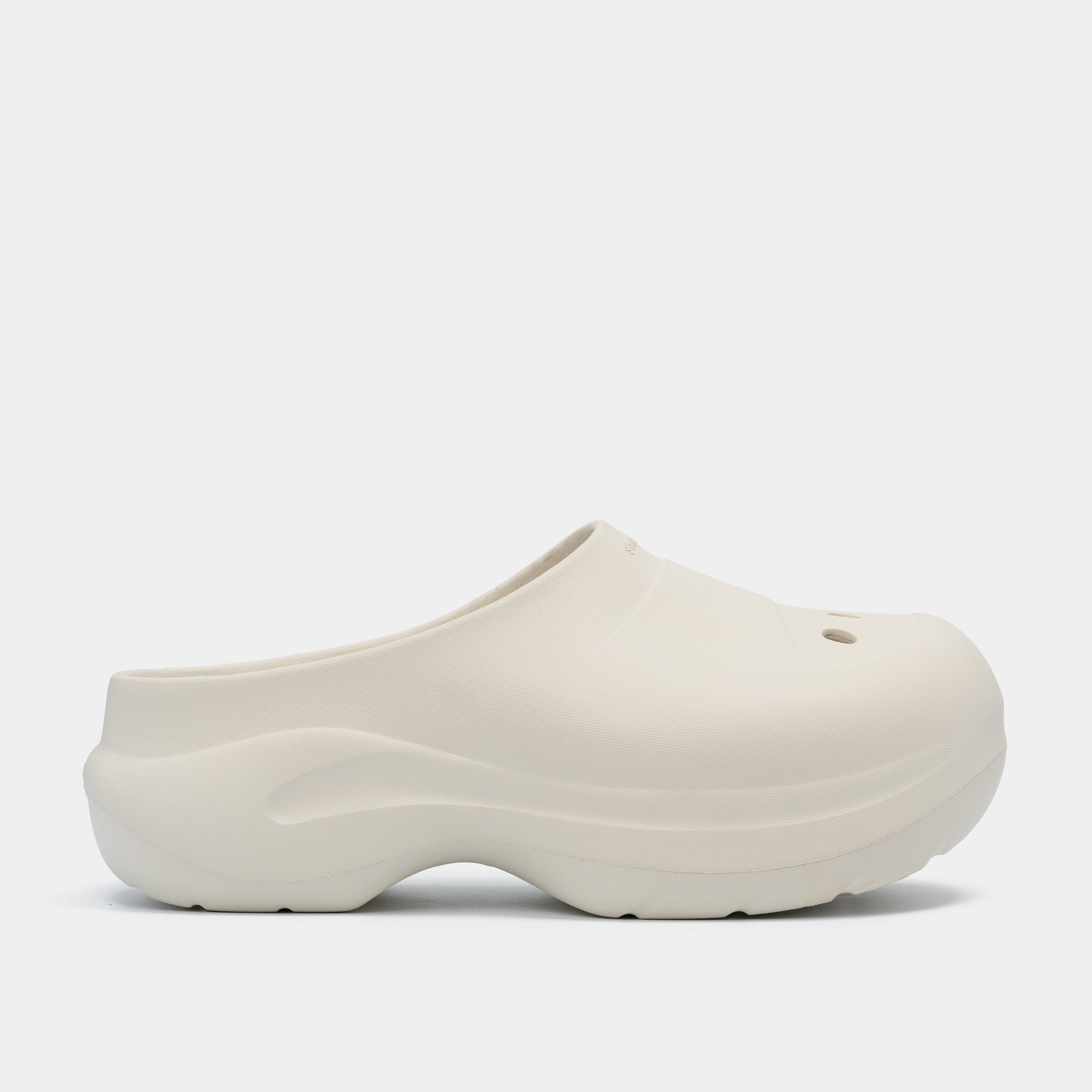 Clog MULE CHIC Limax đế cao nữ trắng kem