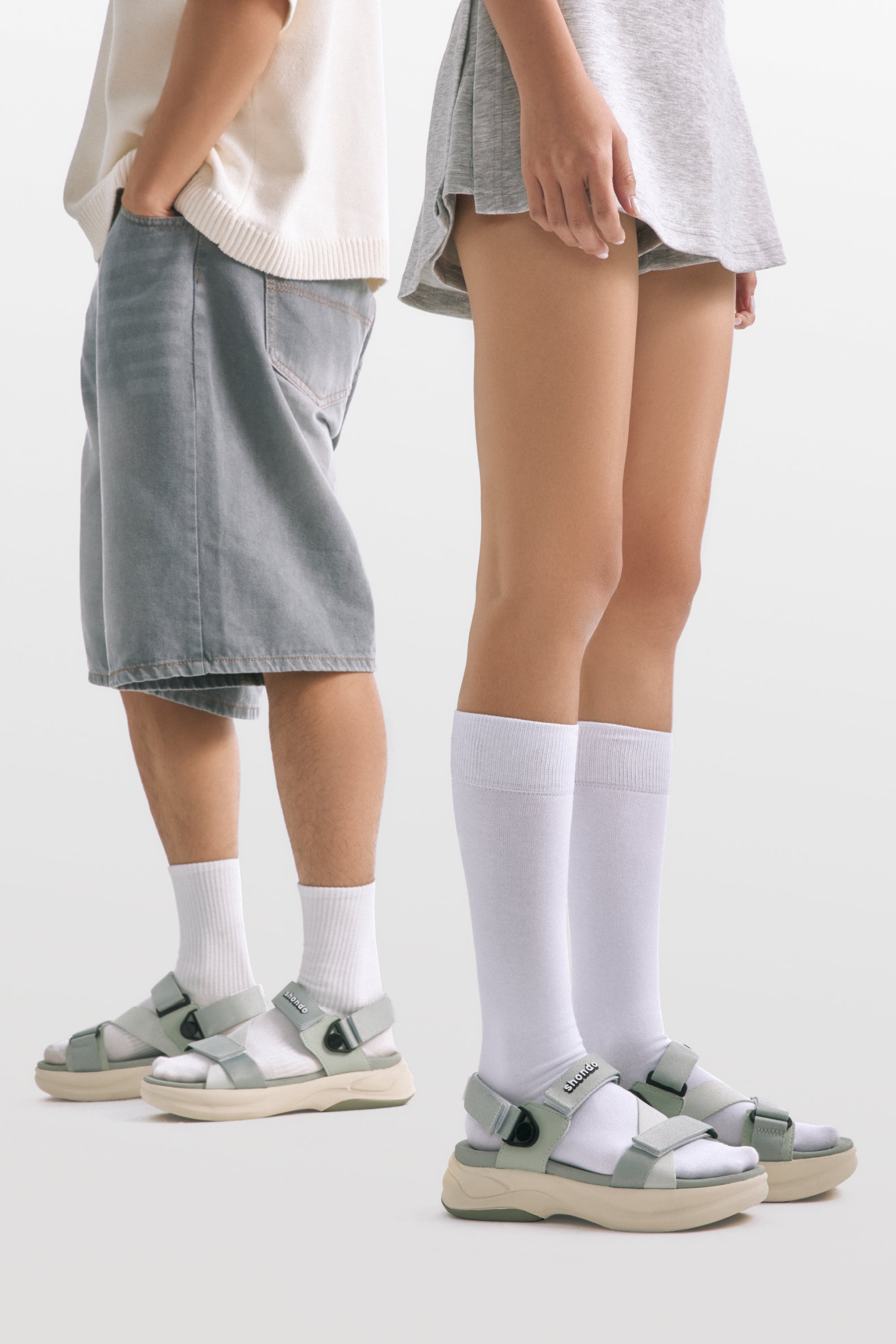 Sandal nam nữ F8B quai xoay xanh mint