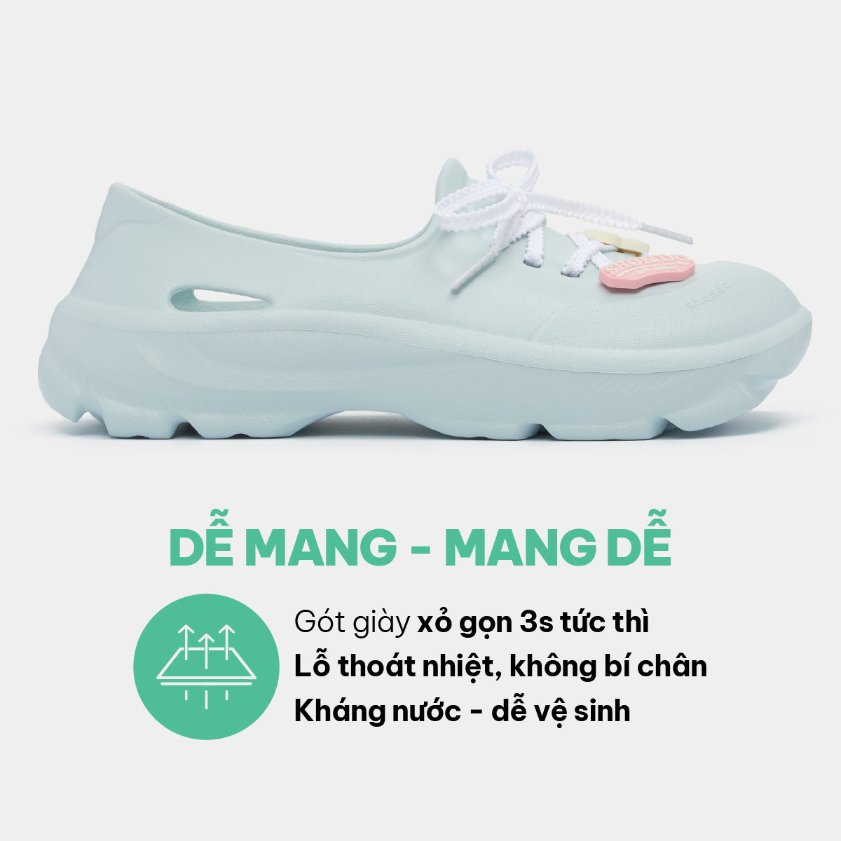 Giày Sneaker EZI Limax nữ xanh ngọc
