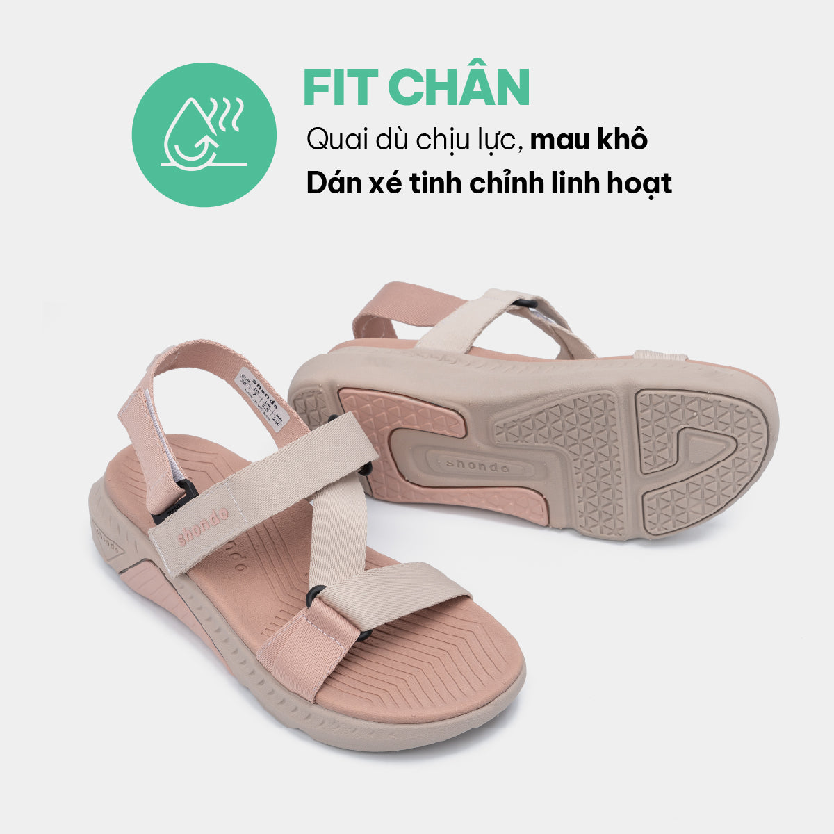 Sandal F7R quai chéo nữ hồng