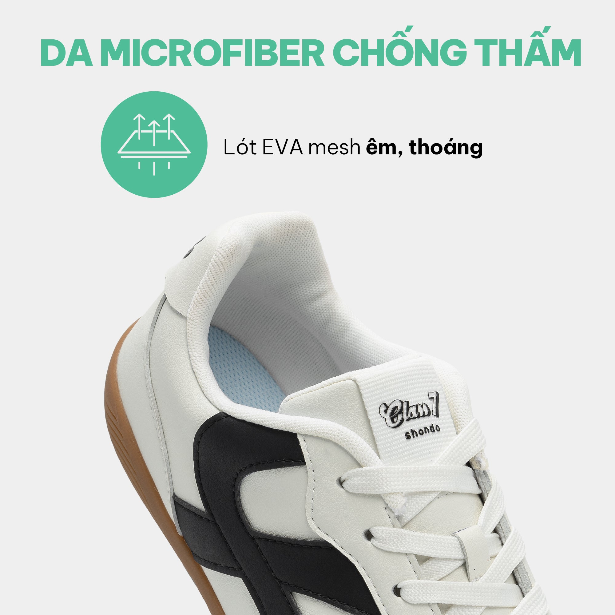Giày Sneaker Shondo Class 7 Đế Thấp Unisex Màu Trắng