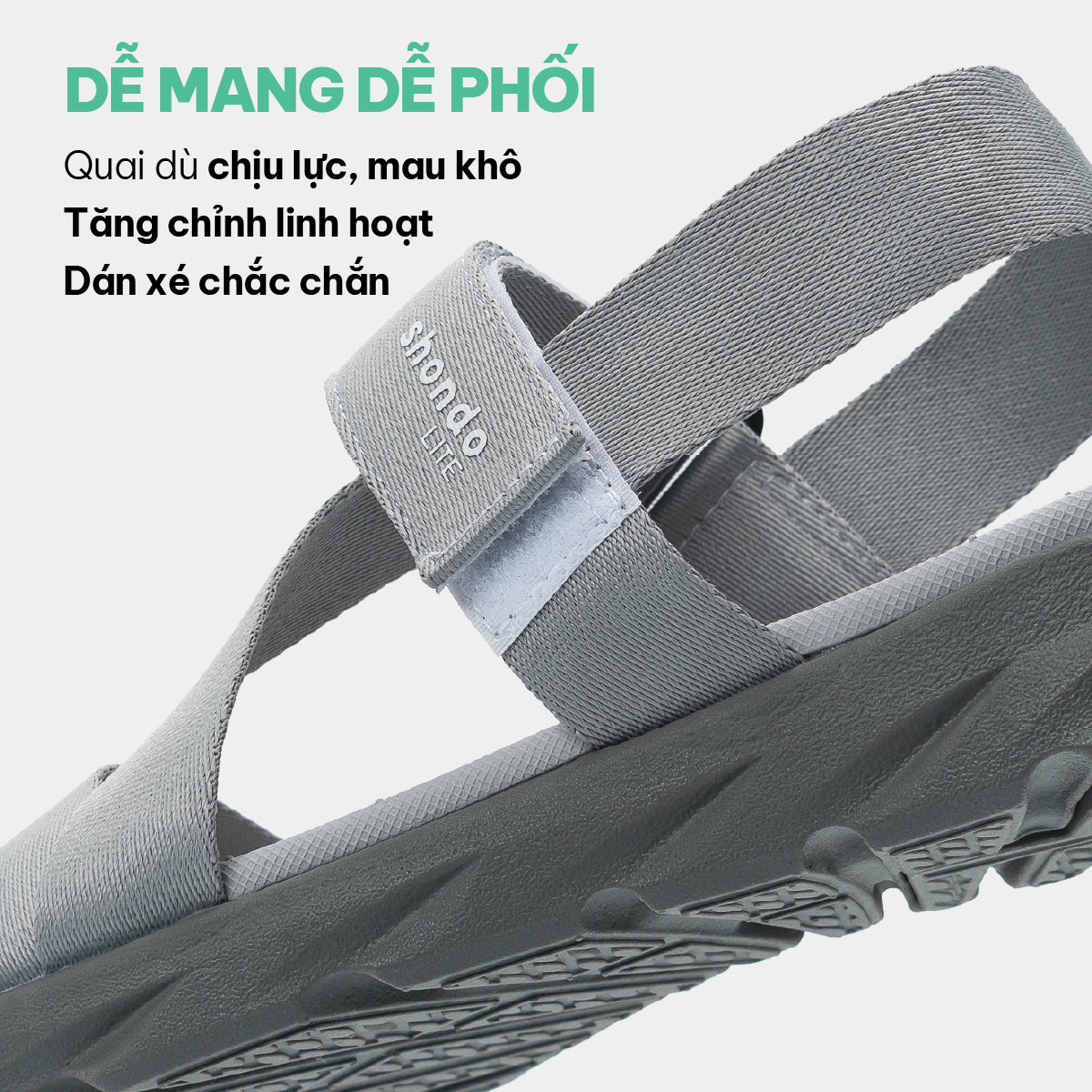 Sandal học sinh F6S Shondo Lite xám