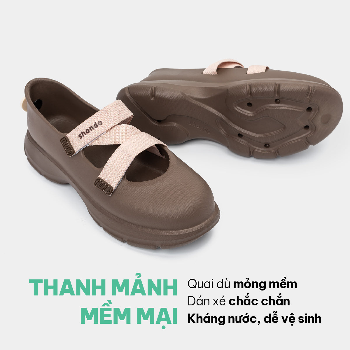 Giày Ballet Sneaker Nữ Shondo Dreamie Màu Nâu Hồng