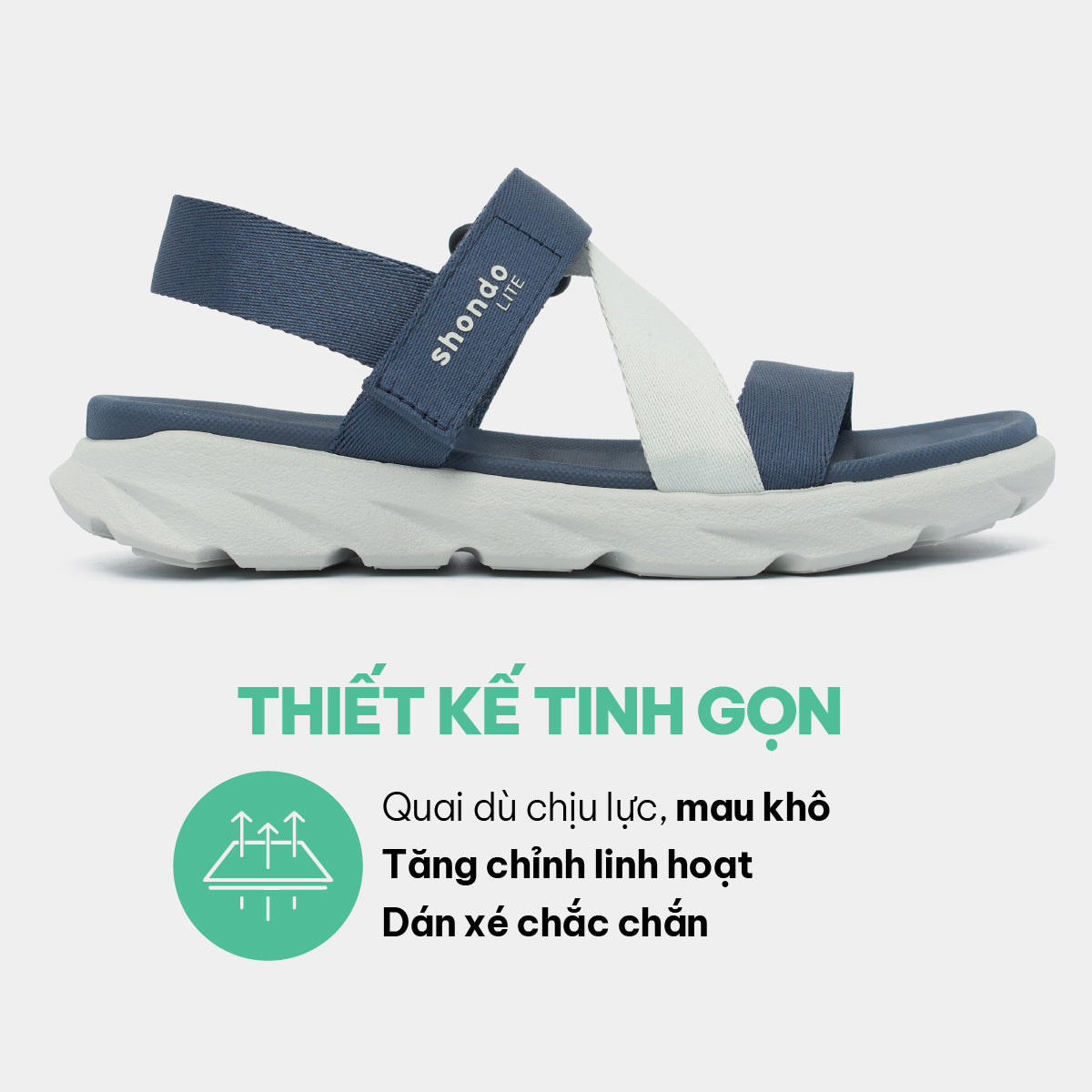 Sandal F6S Lite quai chéo unisex xanh navy