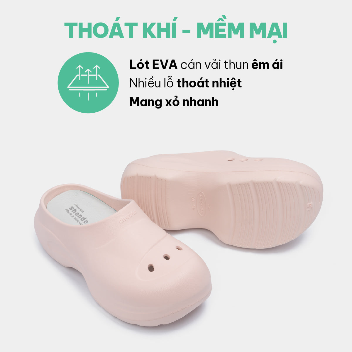 Clog MULE CHIC Limax đế cao nữ hồng