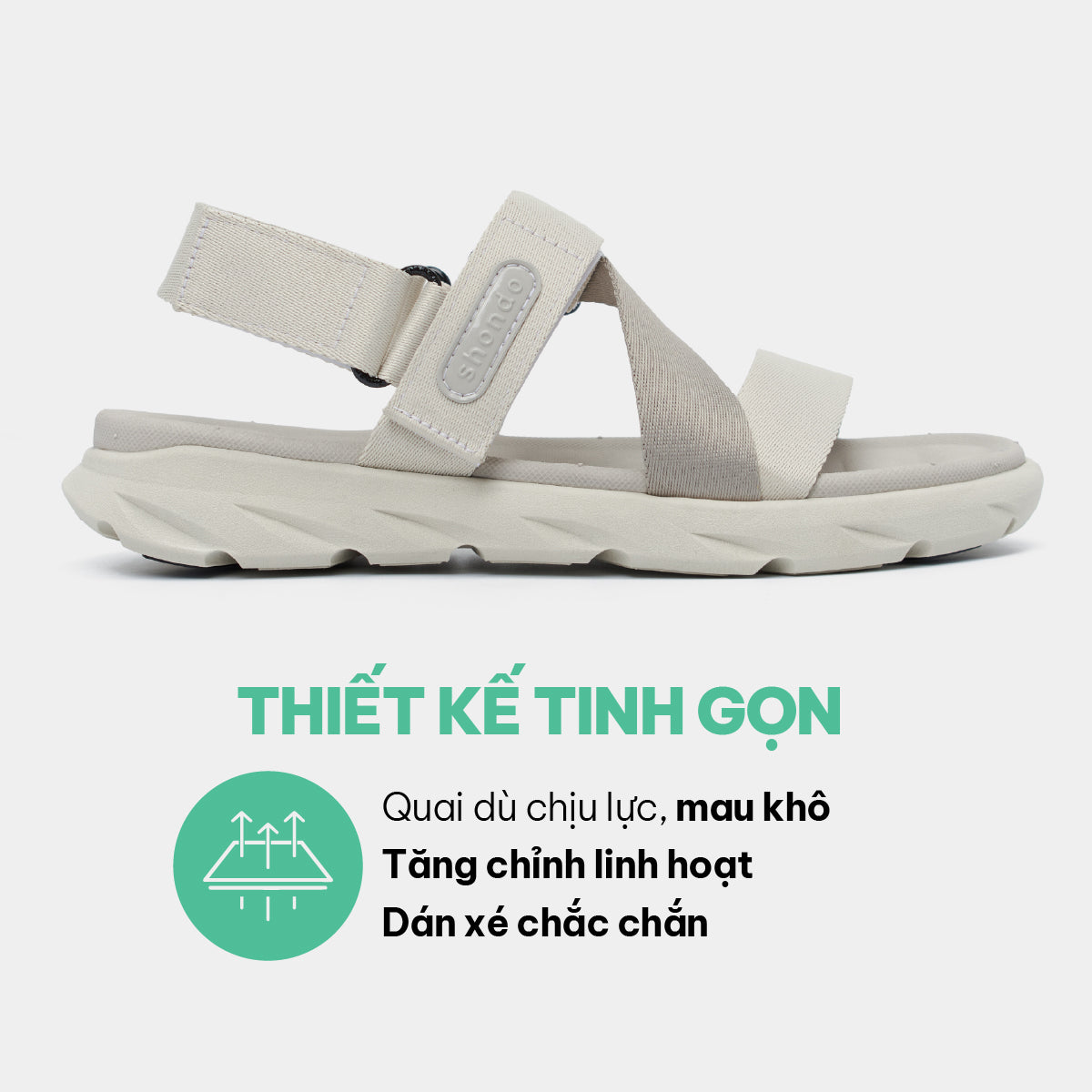 Sandal F6S quai chéo unisex nâu nhạt
