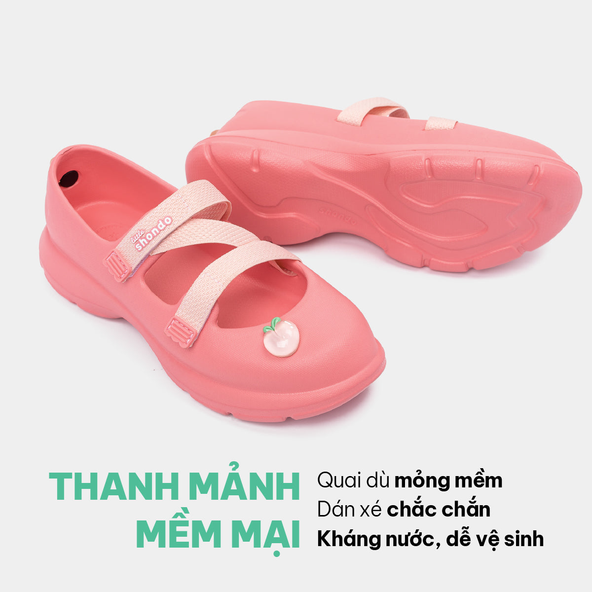 Giày ballet sneaker bé gái Little Dreamie hồng đậm