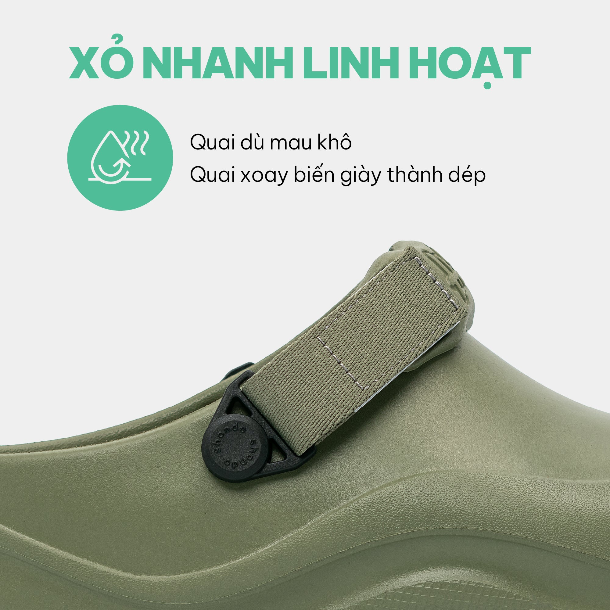 Clog Suke nam xanh rêu