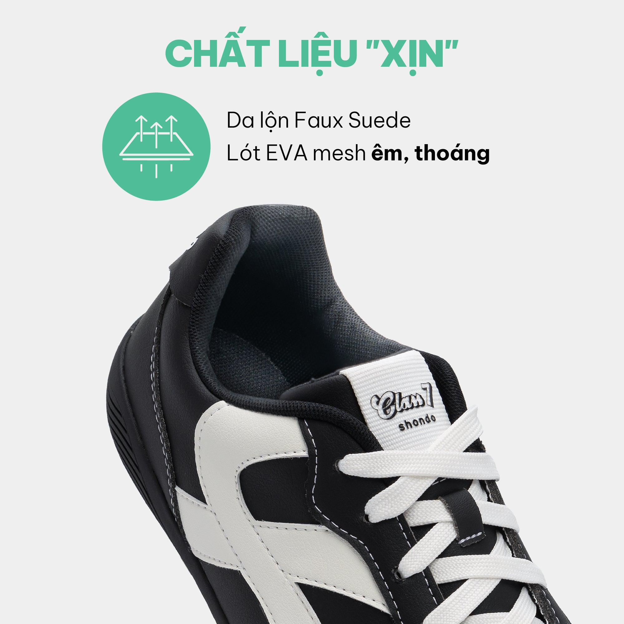 Sneaker CLASS 7 đế thấp unisex đen