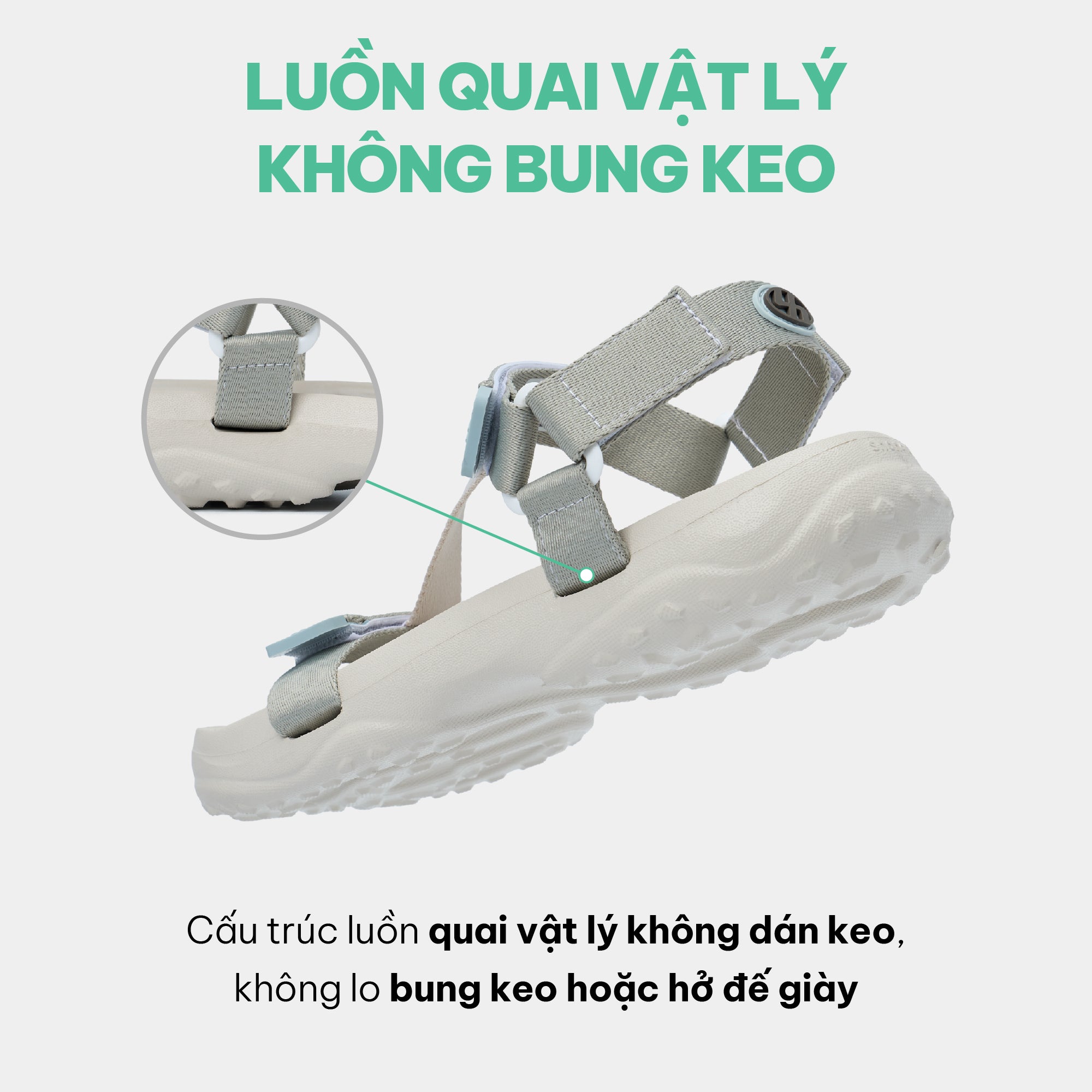 Sandal F11 quai chéo unisex xám rêu