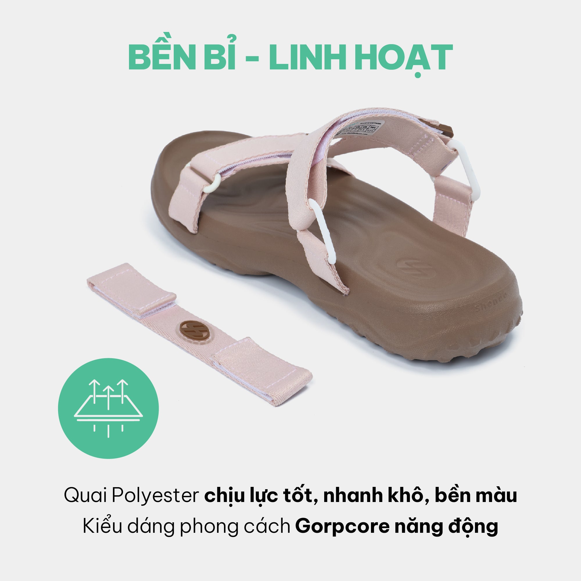 Sandal F11 quai chéo nữ hồng