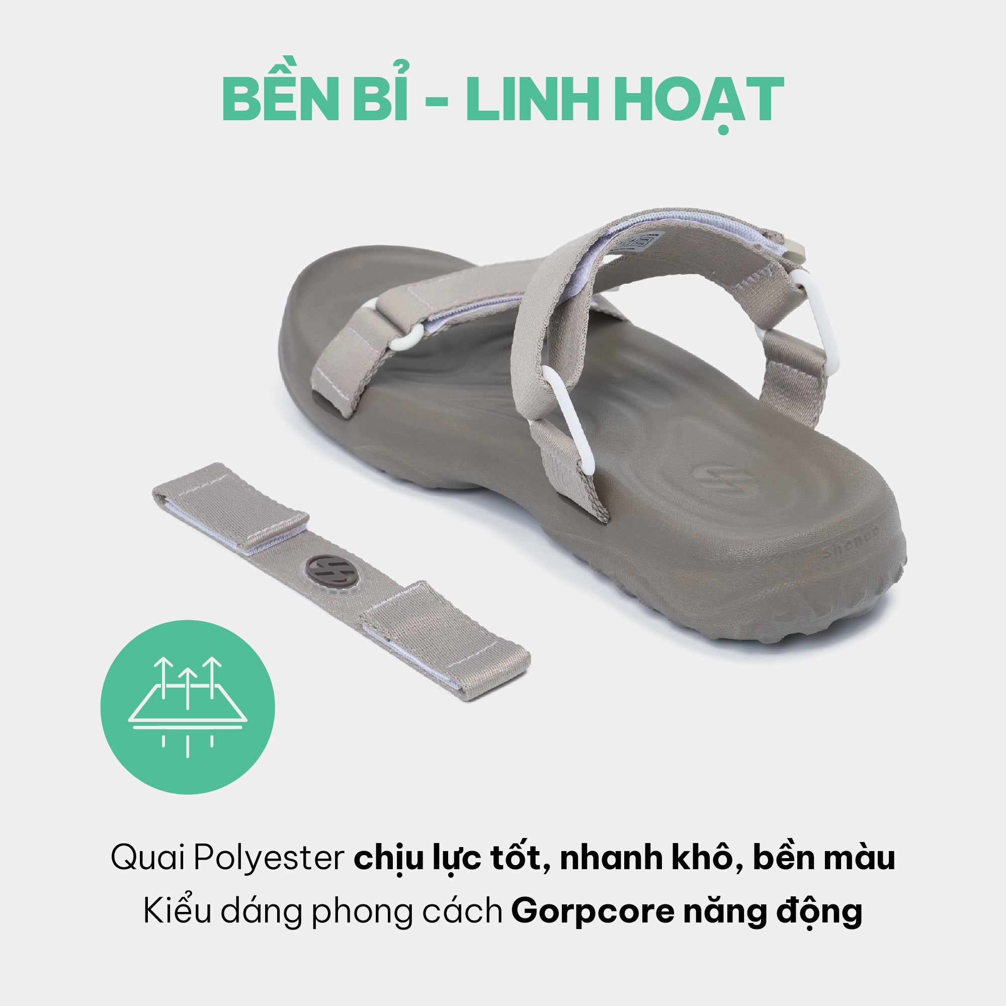 Sandal F11 Quai Chéo Unisex Nâu