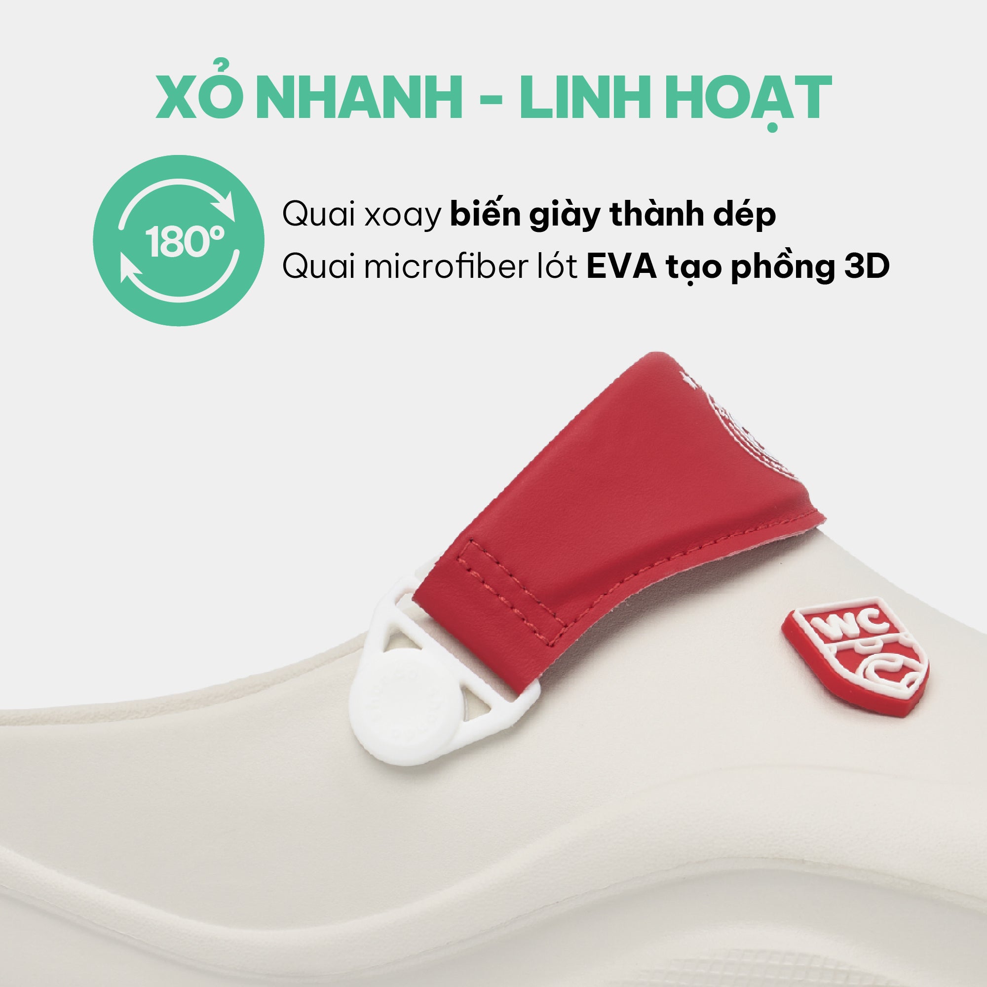 Clog Suke CHAMPION 26 nam trắng
