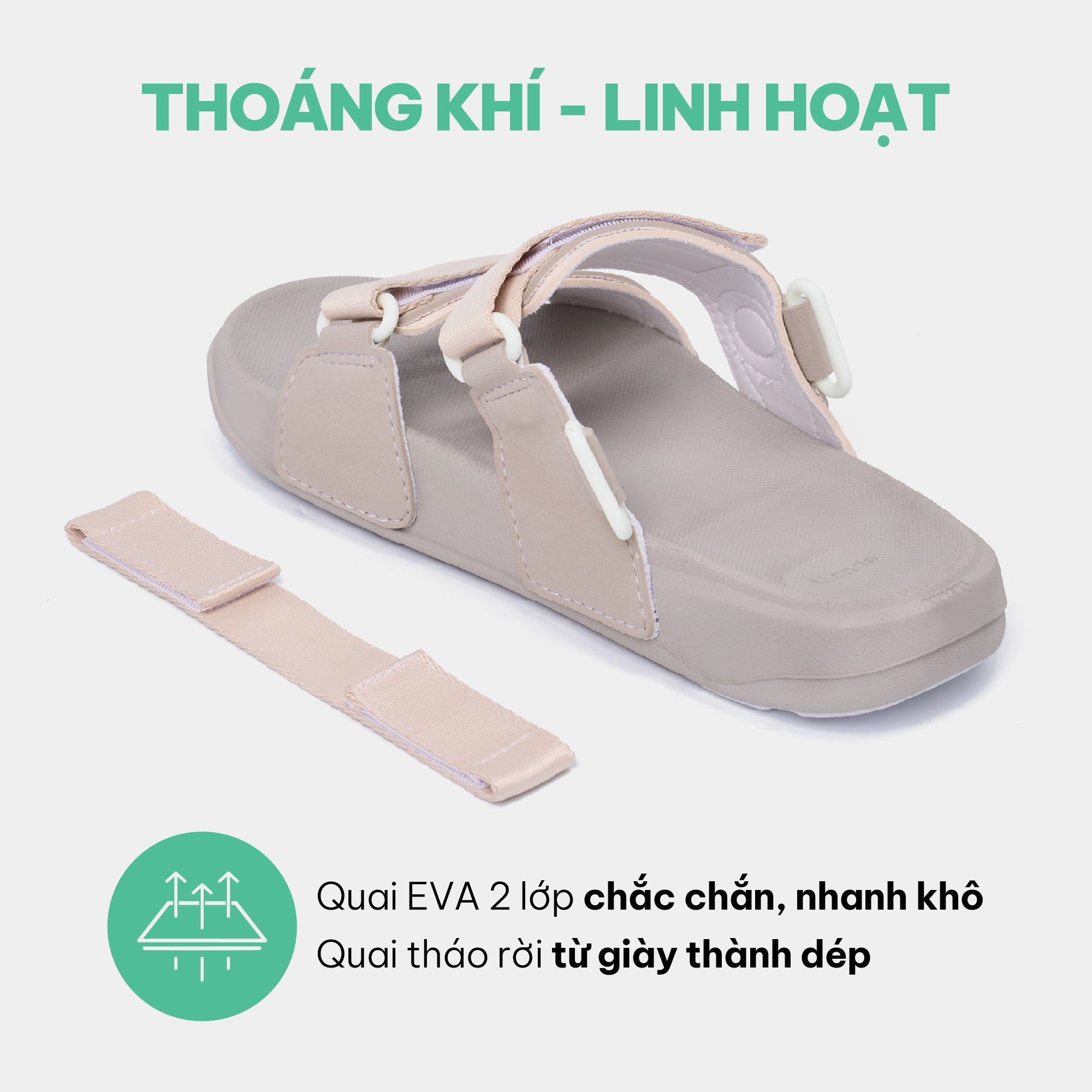 Sandal Platy 7 quai ngang nữ hồng