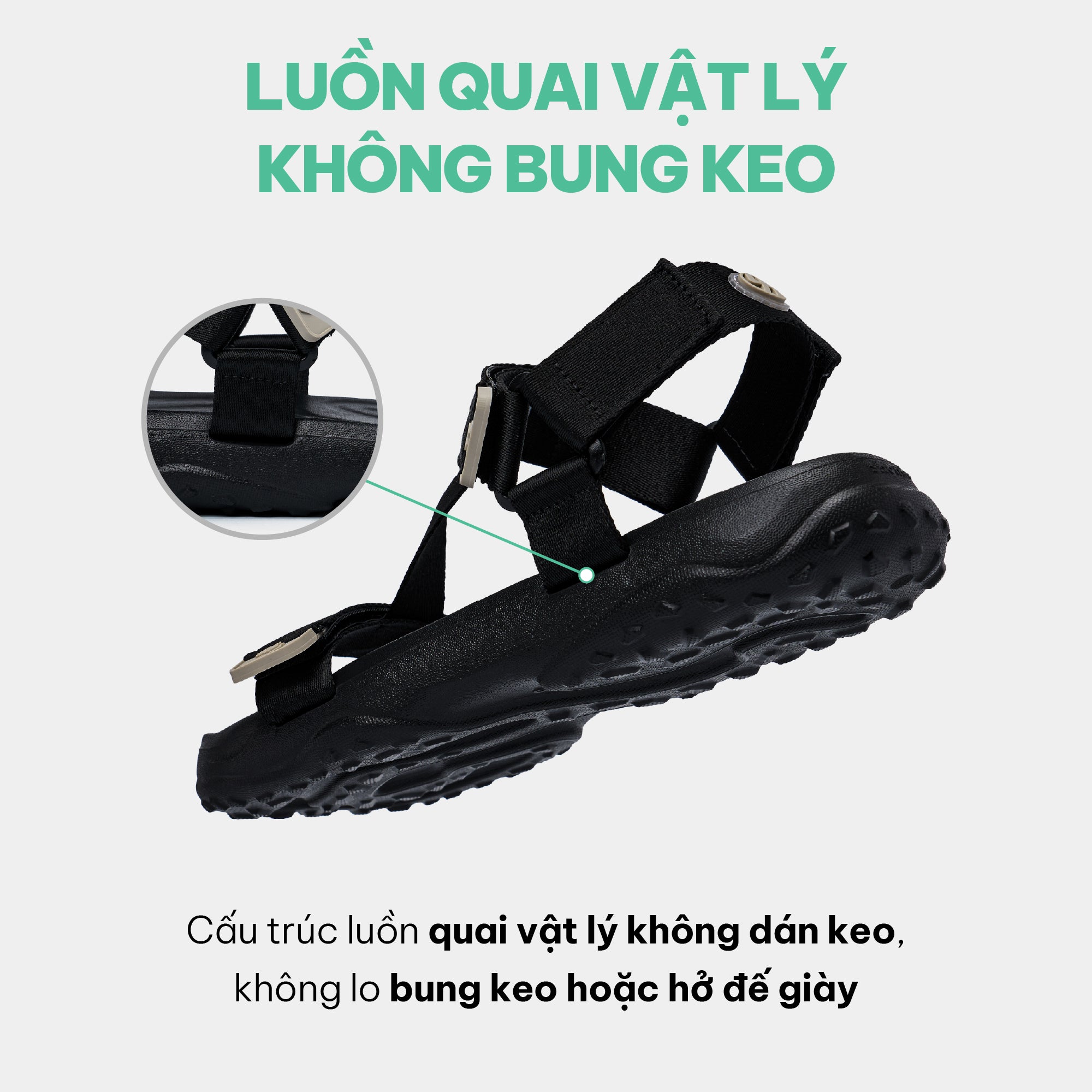Sandal F11 quai chéo unisex đen