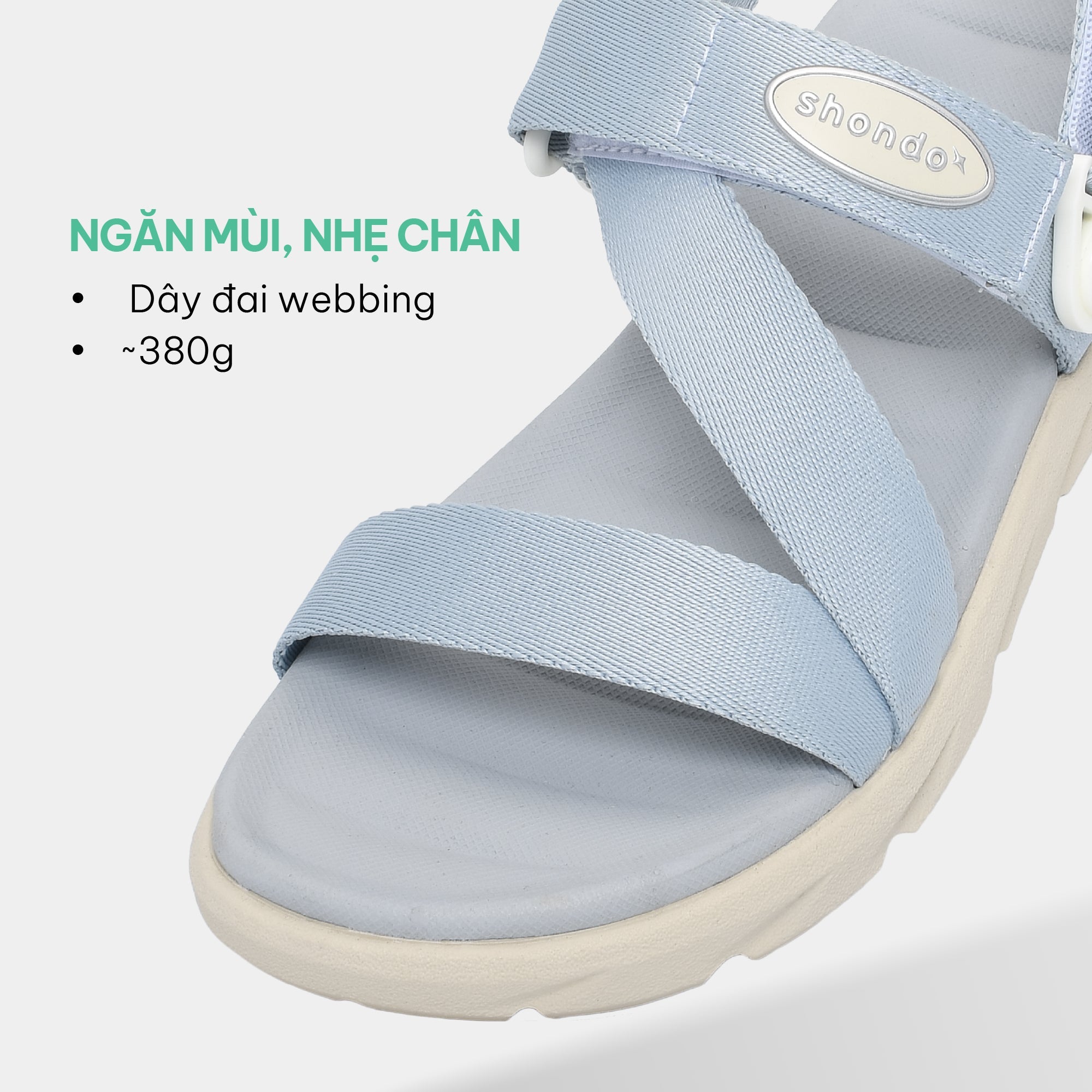 F6S blue swivel strap sandals