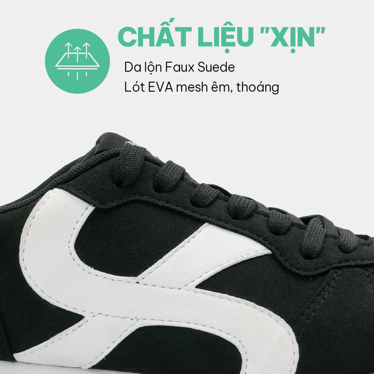Giày sneaker đế thấp nam nữ Class 5 đen