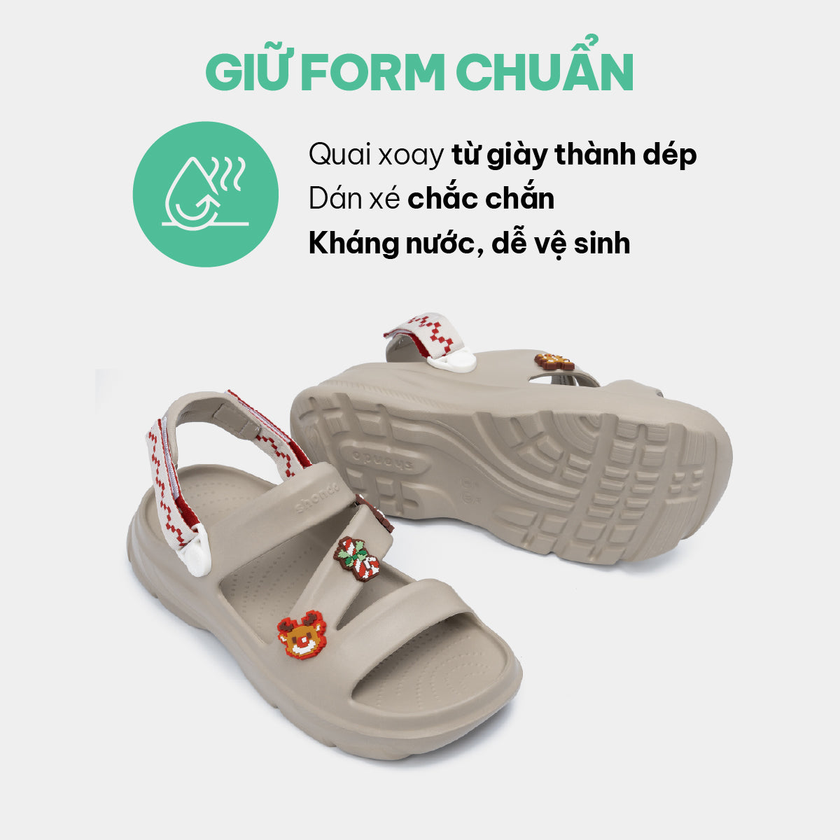 Sandal FX Limax Christmas unisex nâu nhạt