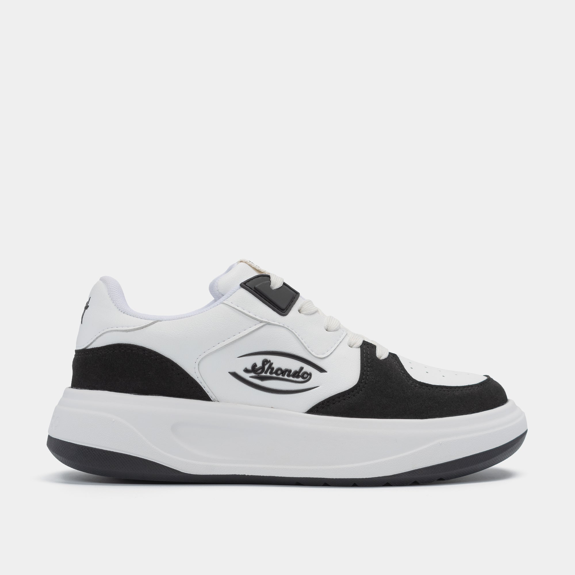 Giày sneaker Class 2 logo Shondo nam nữ trắng đen
