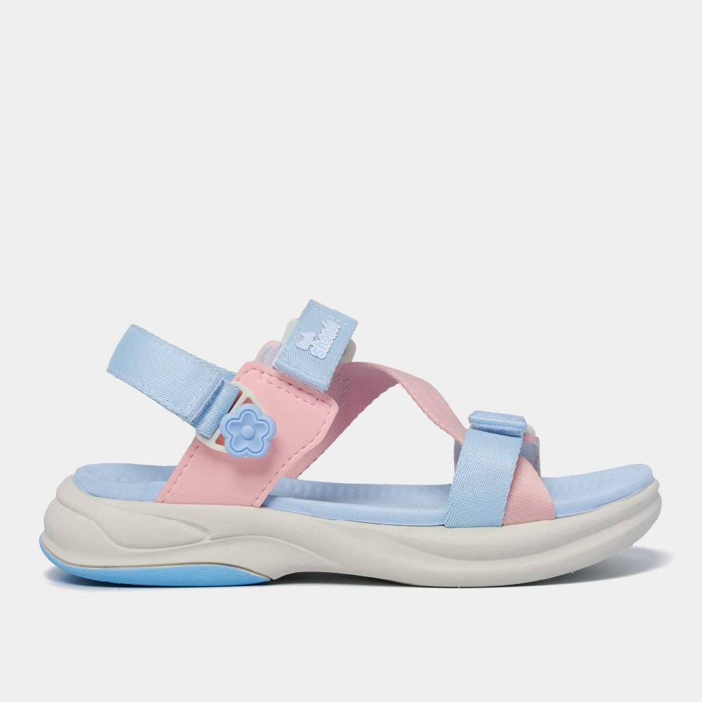 Sandal trẻ em Little 8 quai xoay xanh hồng