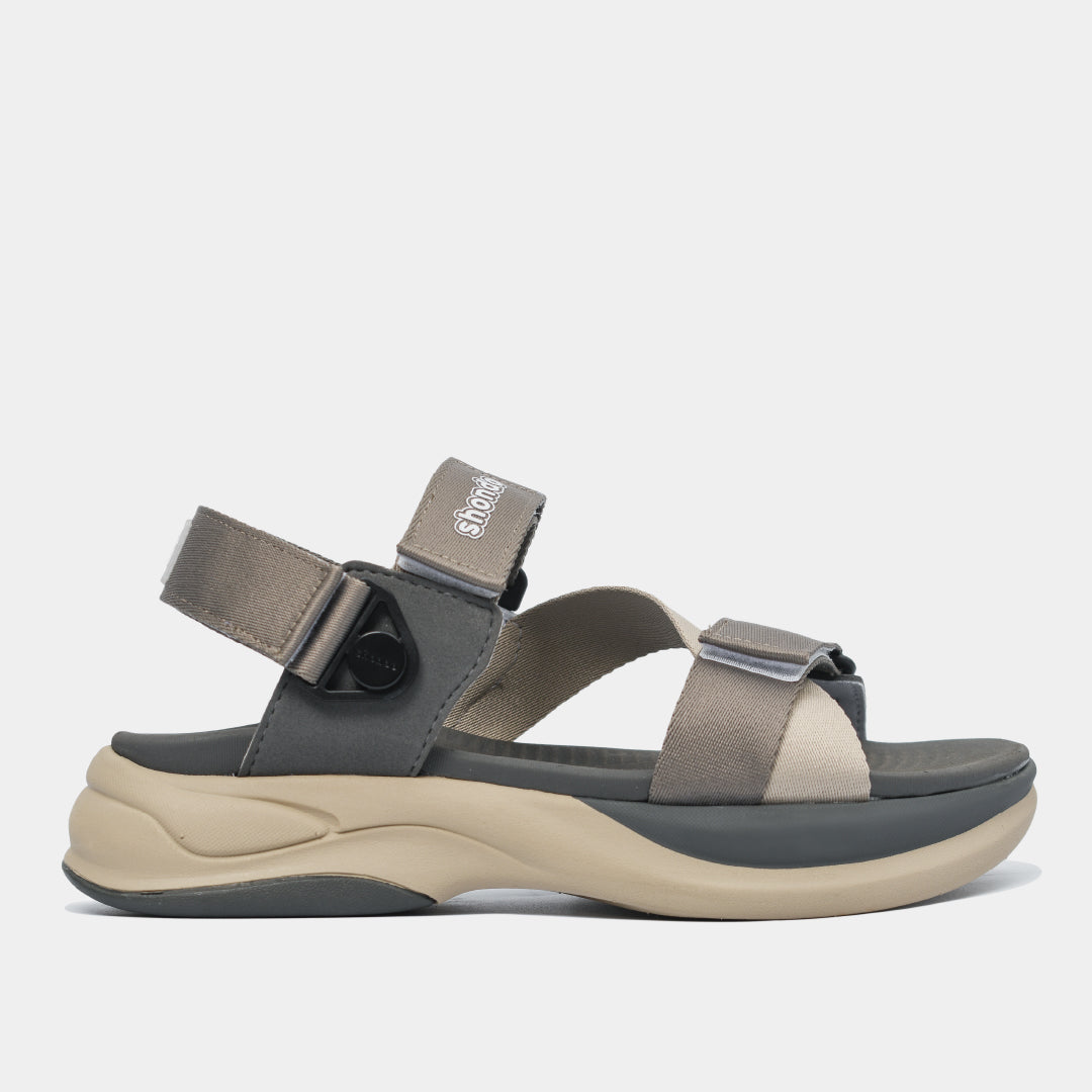 Sandal nam nữ F8B quai xoay be xám