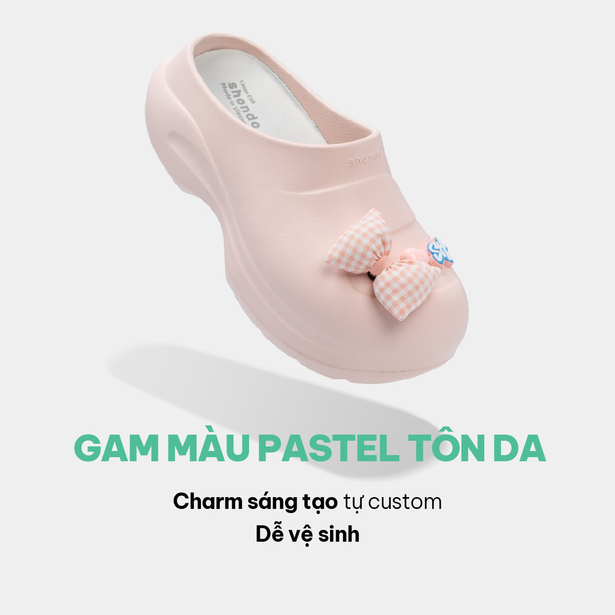 Clog MULE CHIC Limax đế cao nữ hồng