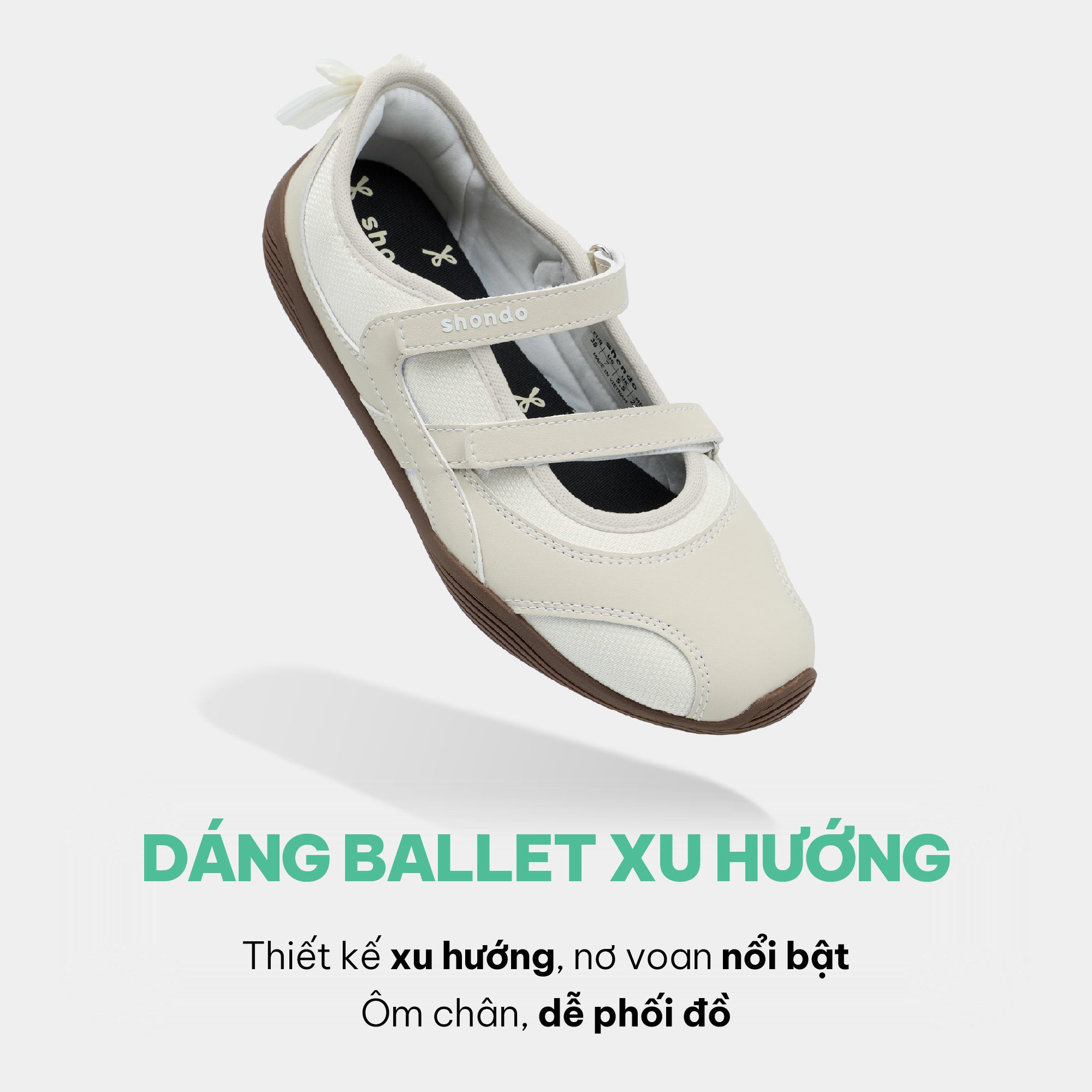 Giày Sneaker Ballet Minie Phối Nơ Nữ Be