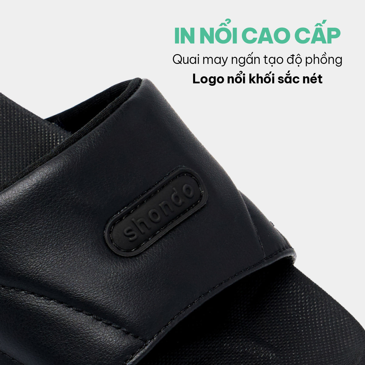 Dép Trendy 7 quai phồng unisex đen