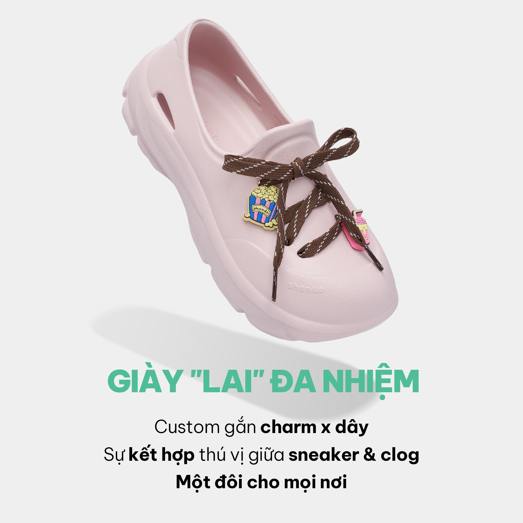Giày Sneaker Shondo EZI Limax Nữ Màu Hồng