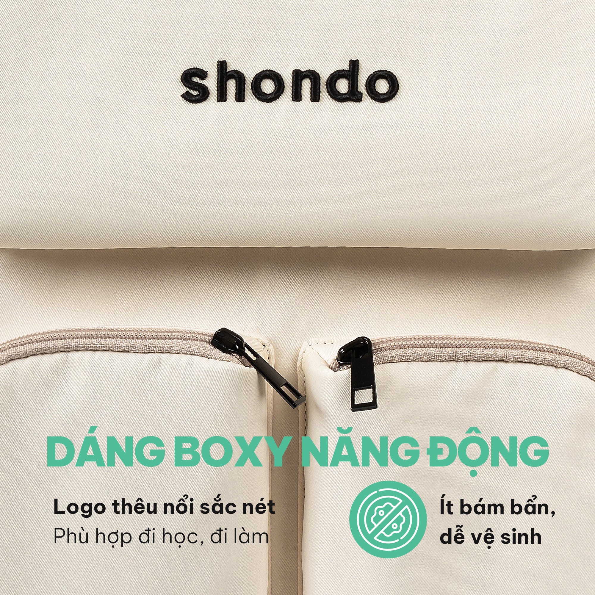 Balo sticker vải dù kem