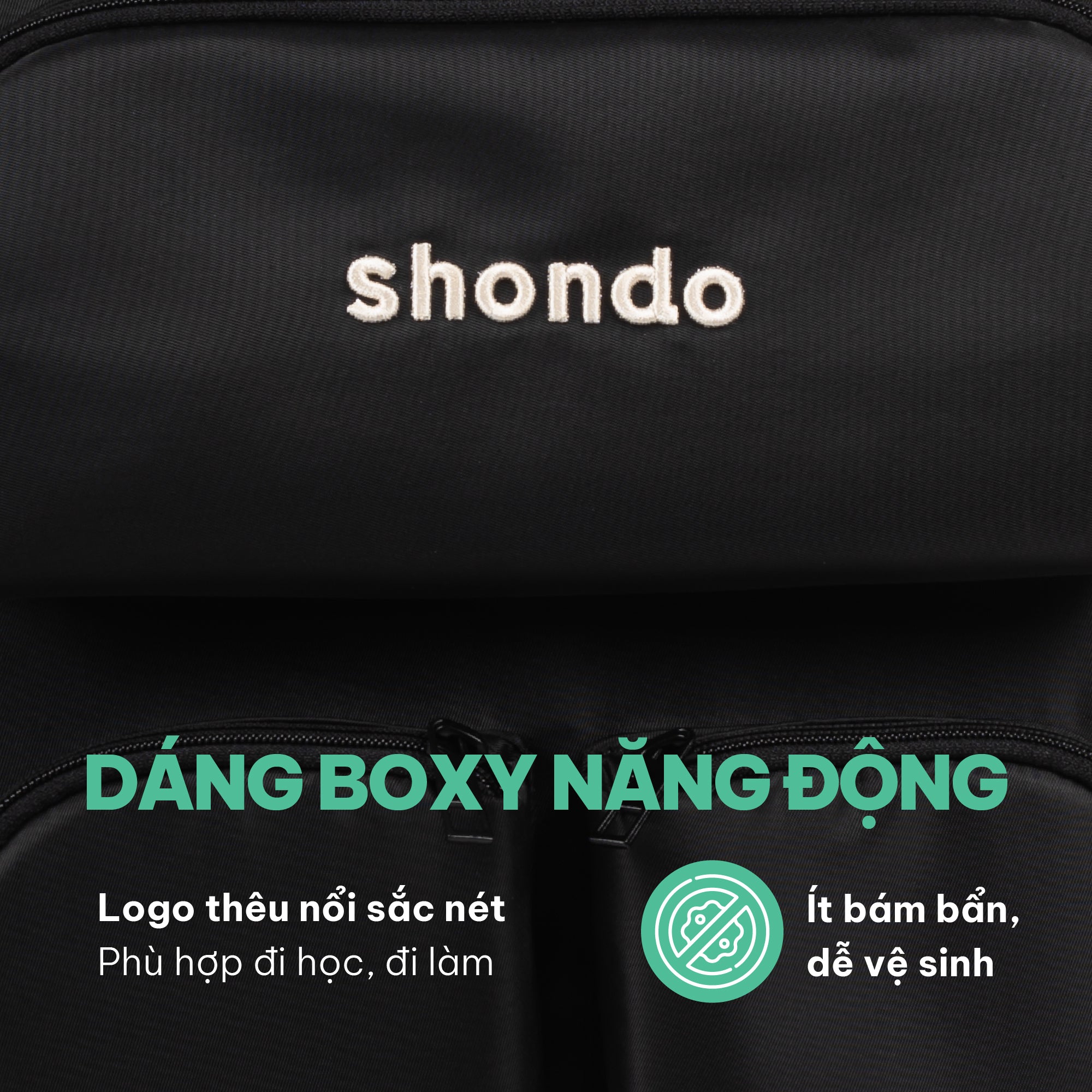 Balo sticker vải dù đen