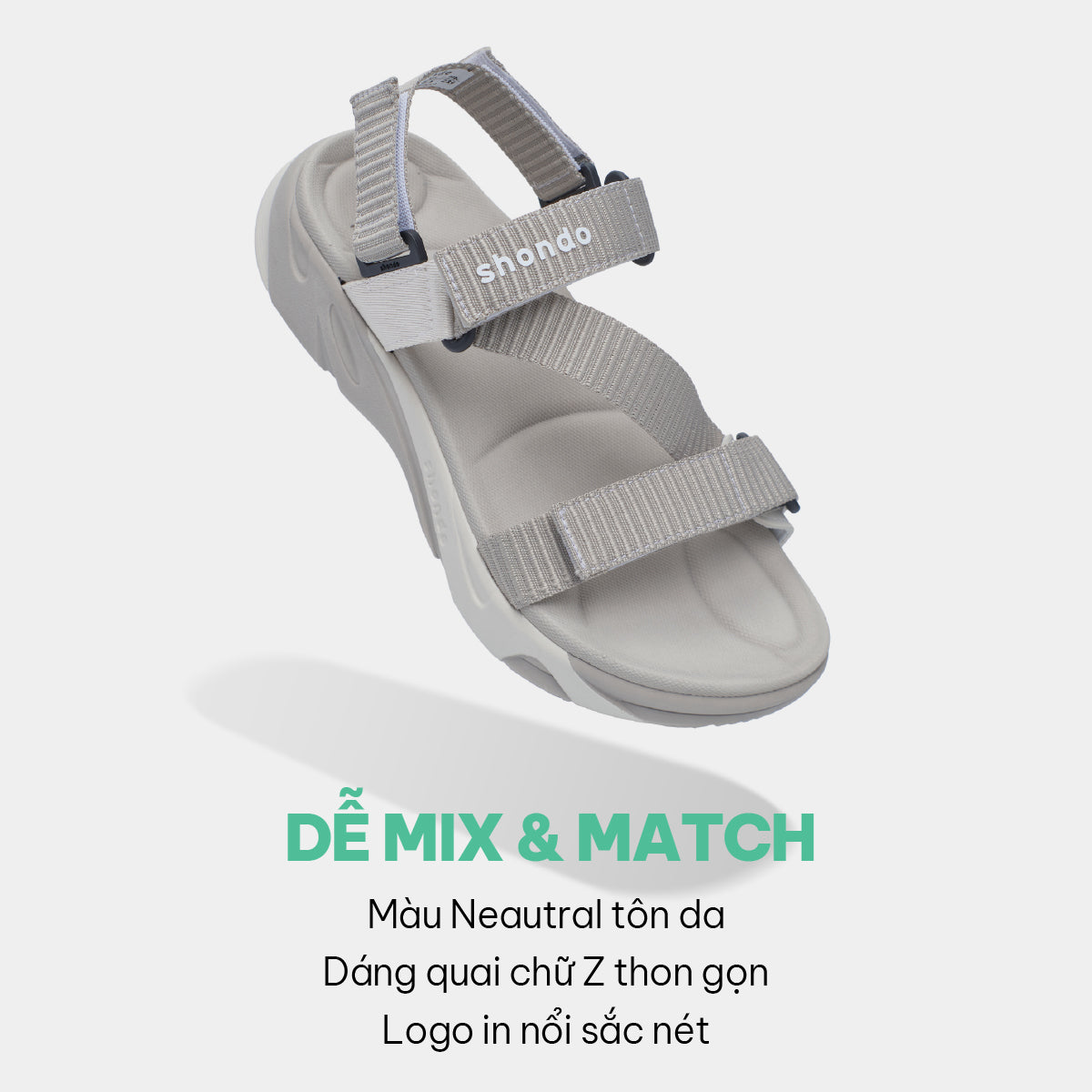 Sandal F8M quai chéo unisex nâu nhạt